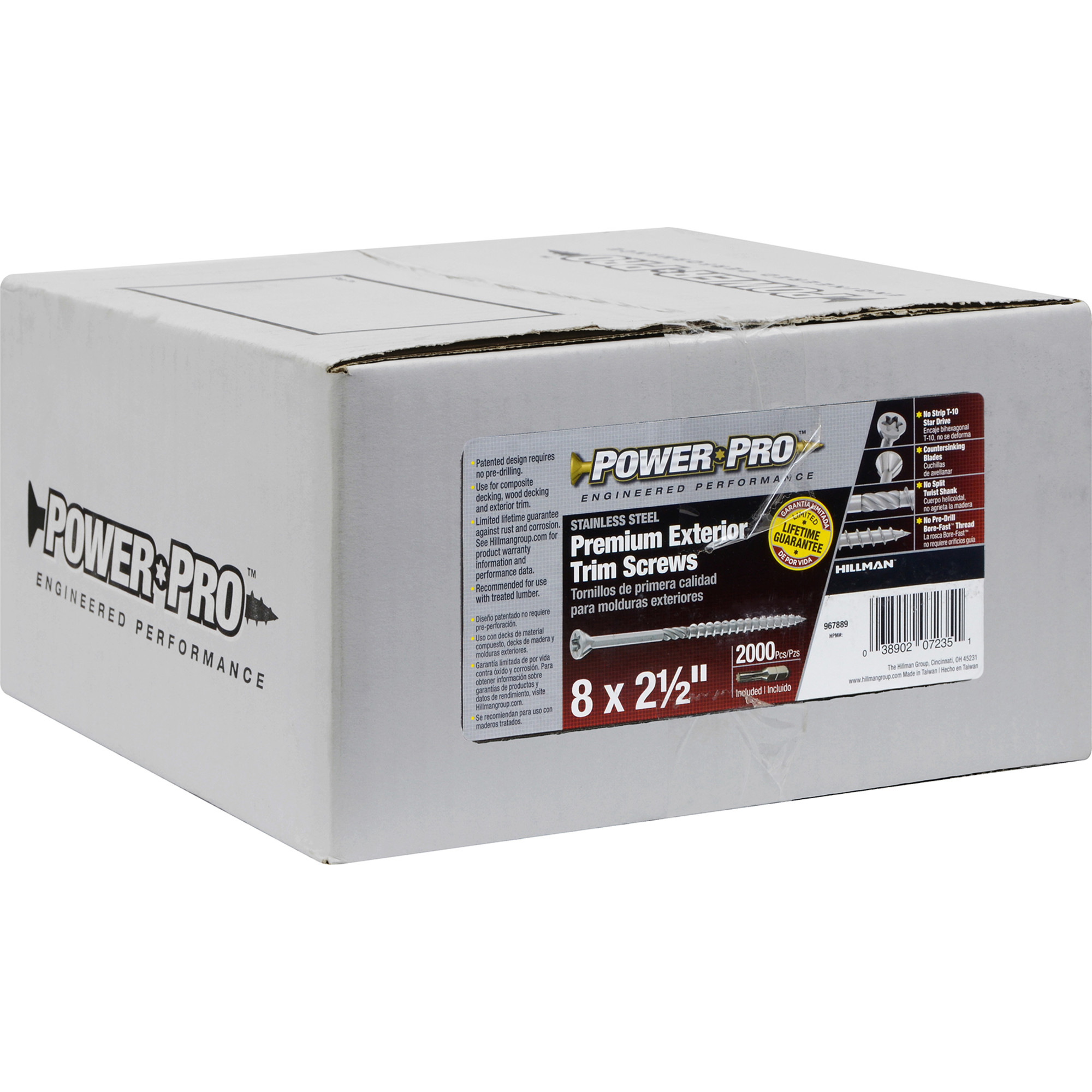 Power Pro Premium 305 Stainless Steel Trim Screws (#8 x 2-1/2 in.) - 2000 pc