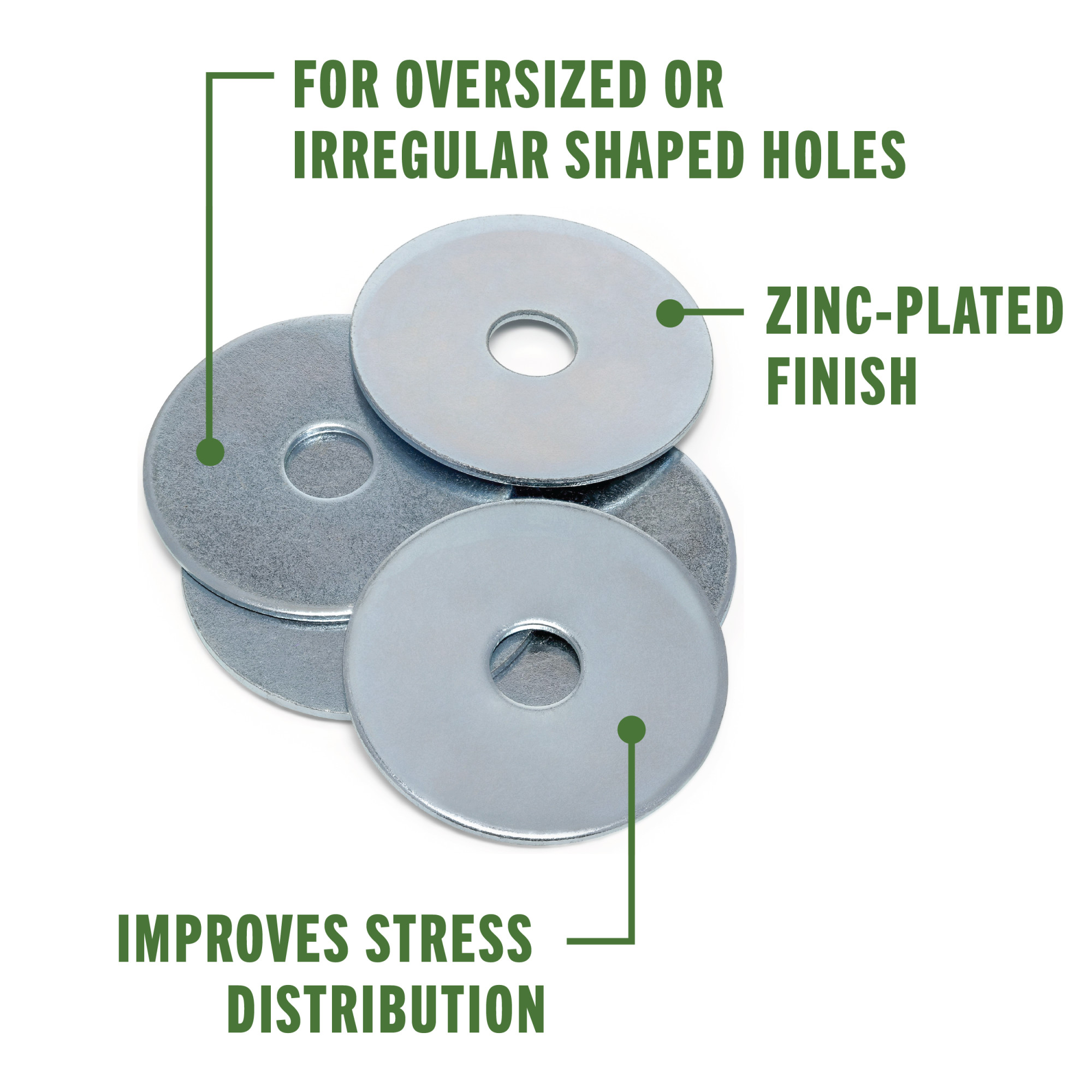 Hillman Zinc Fender Washers 1/4 in. x 1 in.