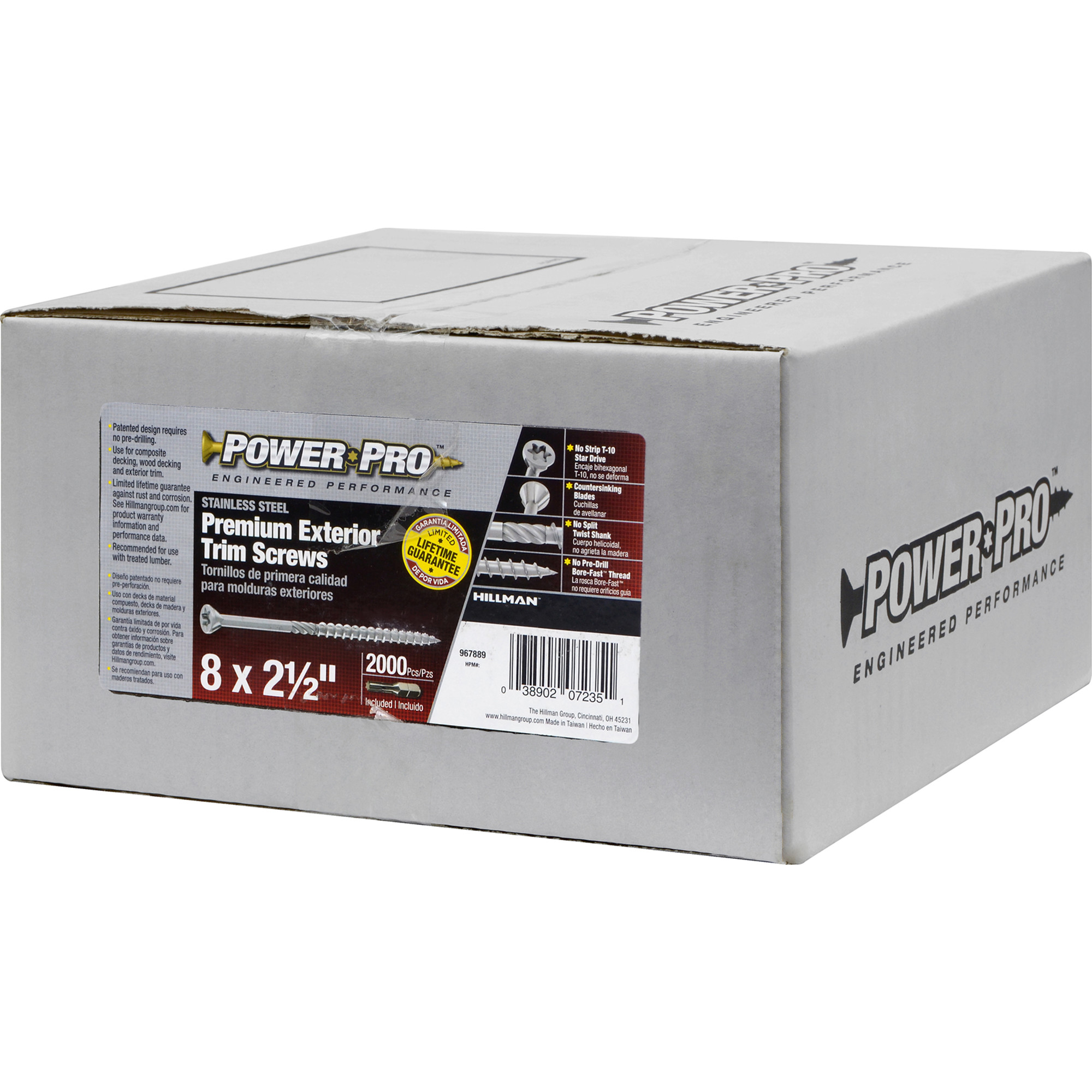 Power Pro Premium 305 Stainless Steel Trim Screws (#8 x 2-1/2 in.) - 2000 pc