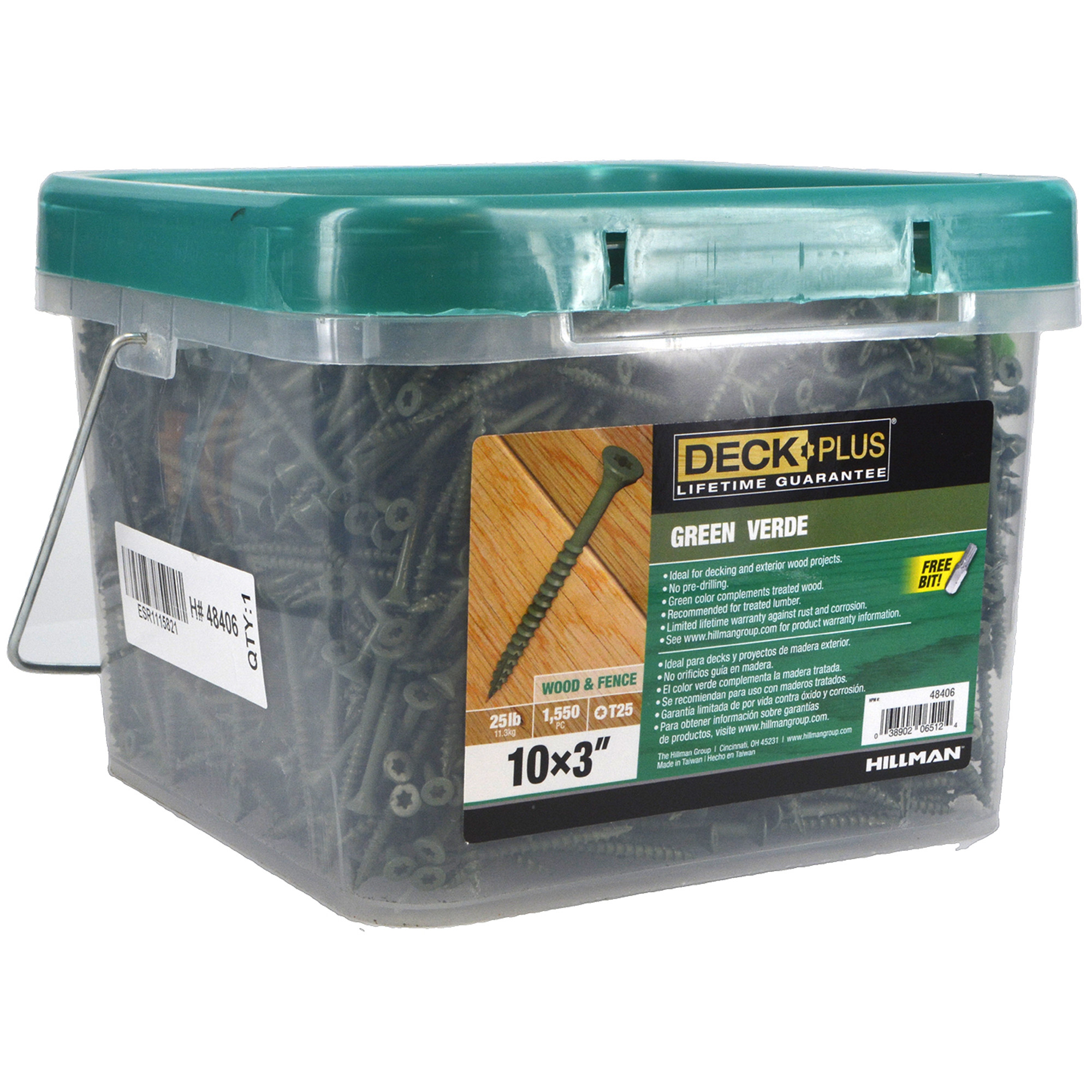 Deck Plus Green Deck Screws (#10 x 3 in.)