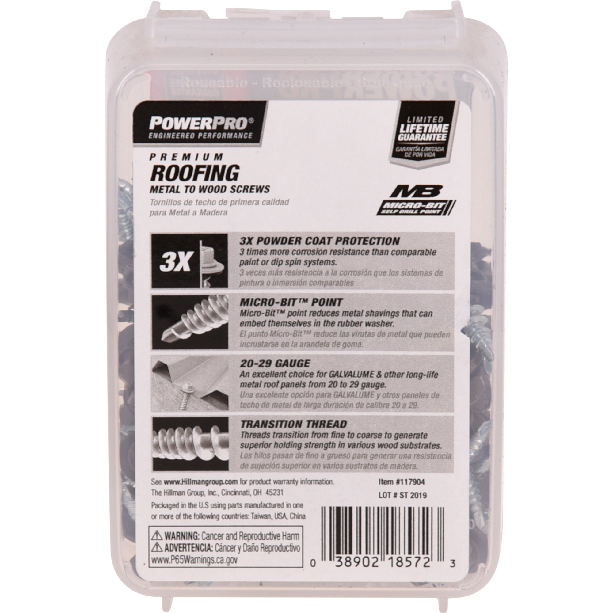 Power Pro Brown Self Drilling Metal-to-Wood Roofing Screws (#10 x 1 in.) - 125 pc