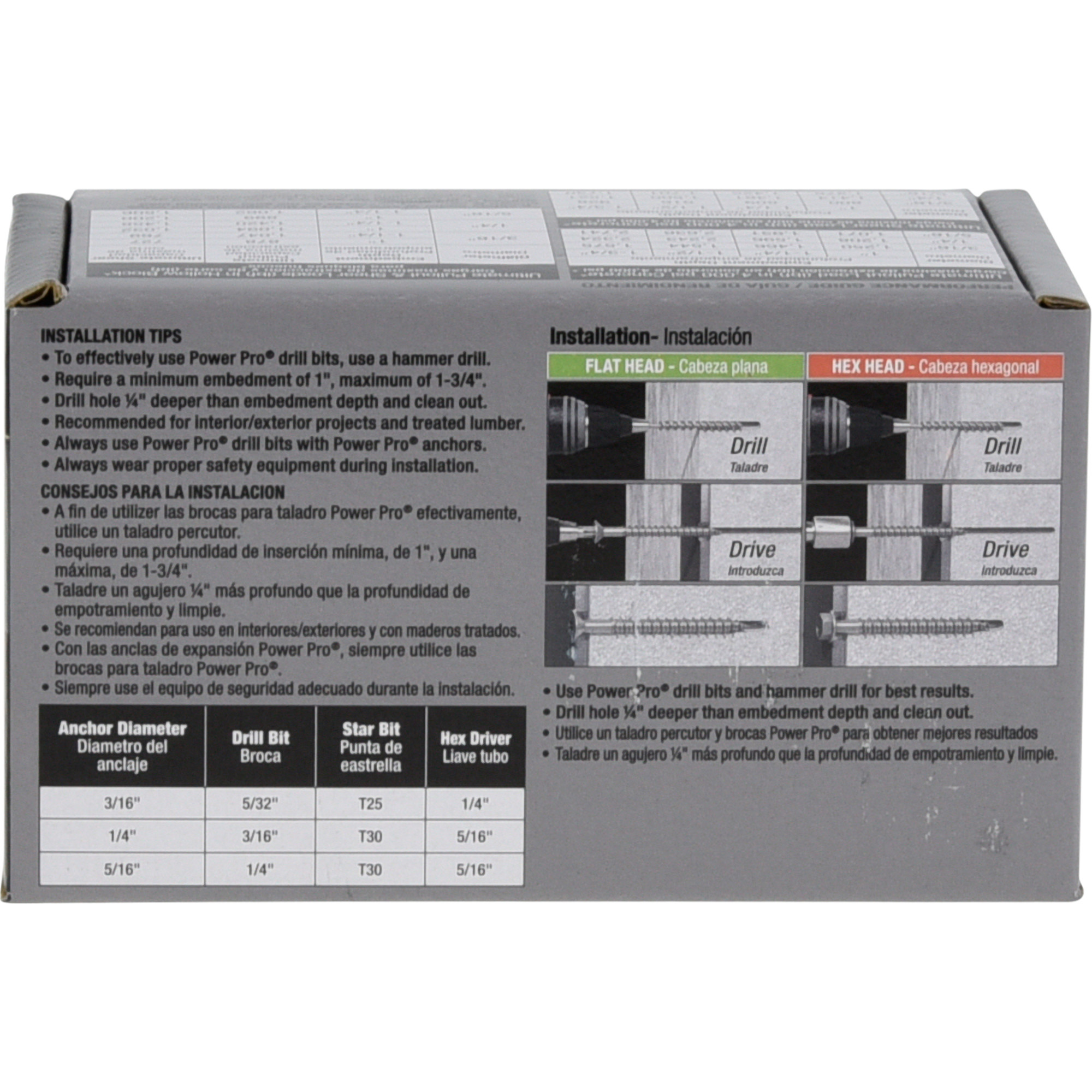 Power Pro Blue Flat-Head Concrete Screw Anchor (3/16 in. x 2-1/4 in.) - 100 pc