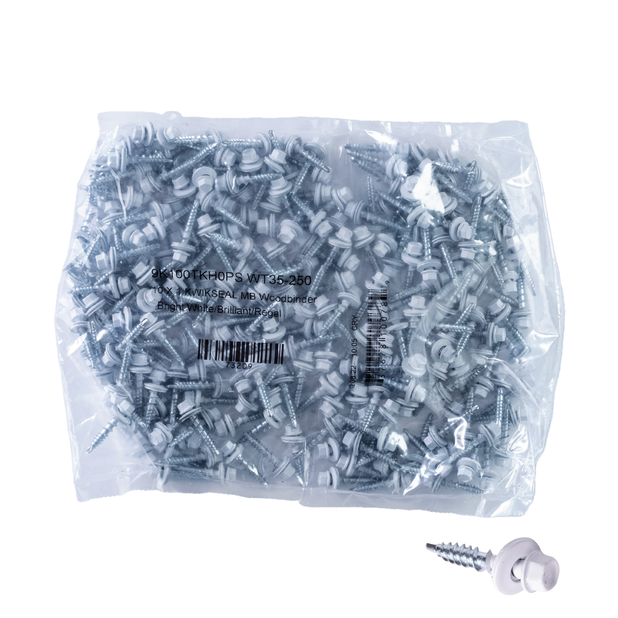 Power Pro White Self Drilling Metal-to-Wood Roofing Screws (#10 x 1 in.) - 250 pc