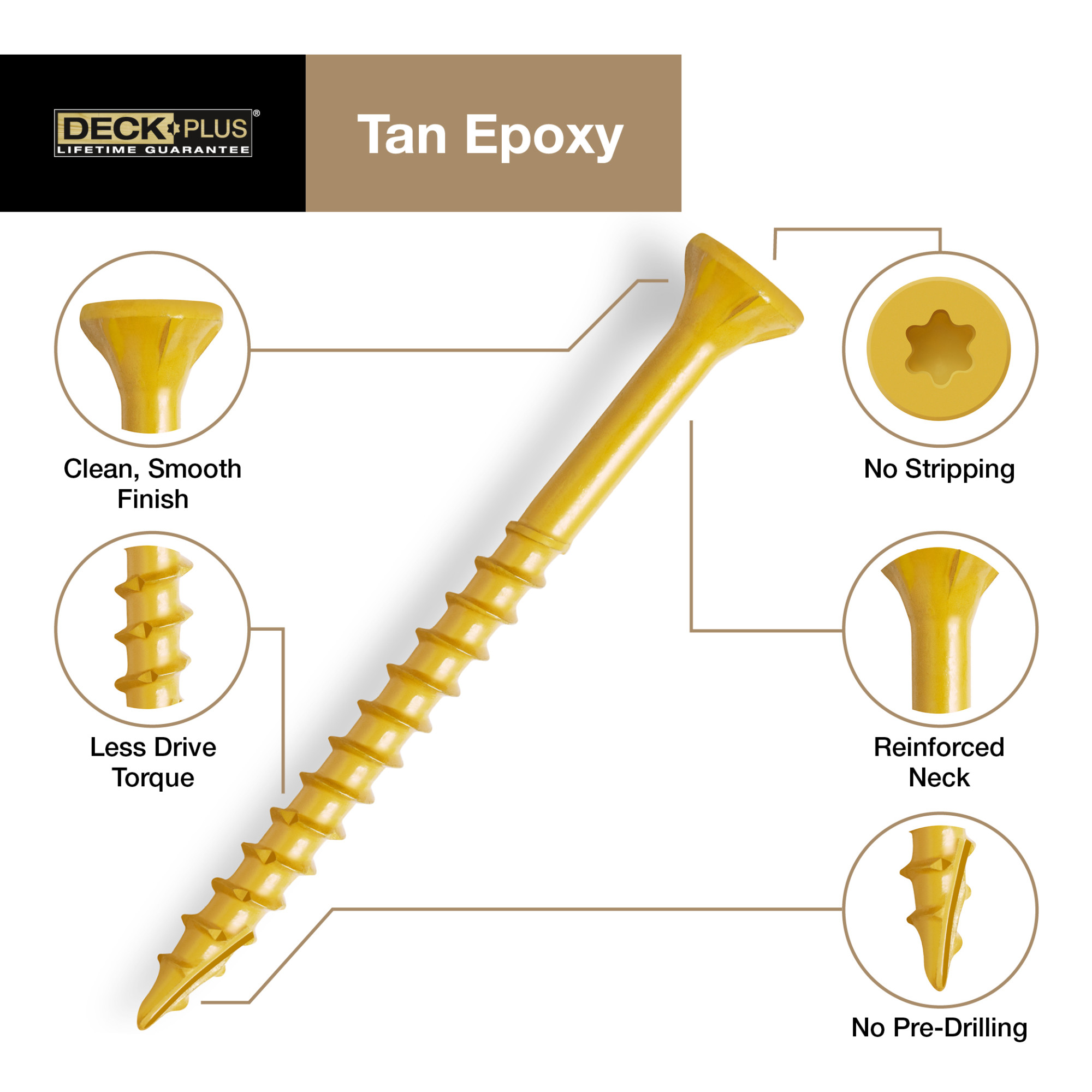 Deck Plus Tan Deck Screws (#8 x 1-5/8 in.)