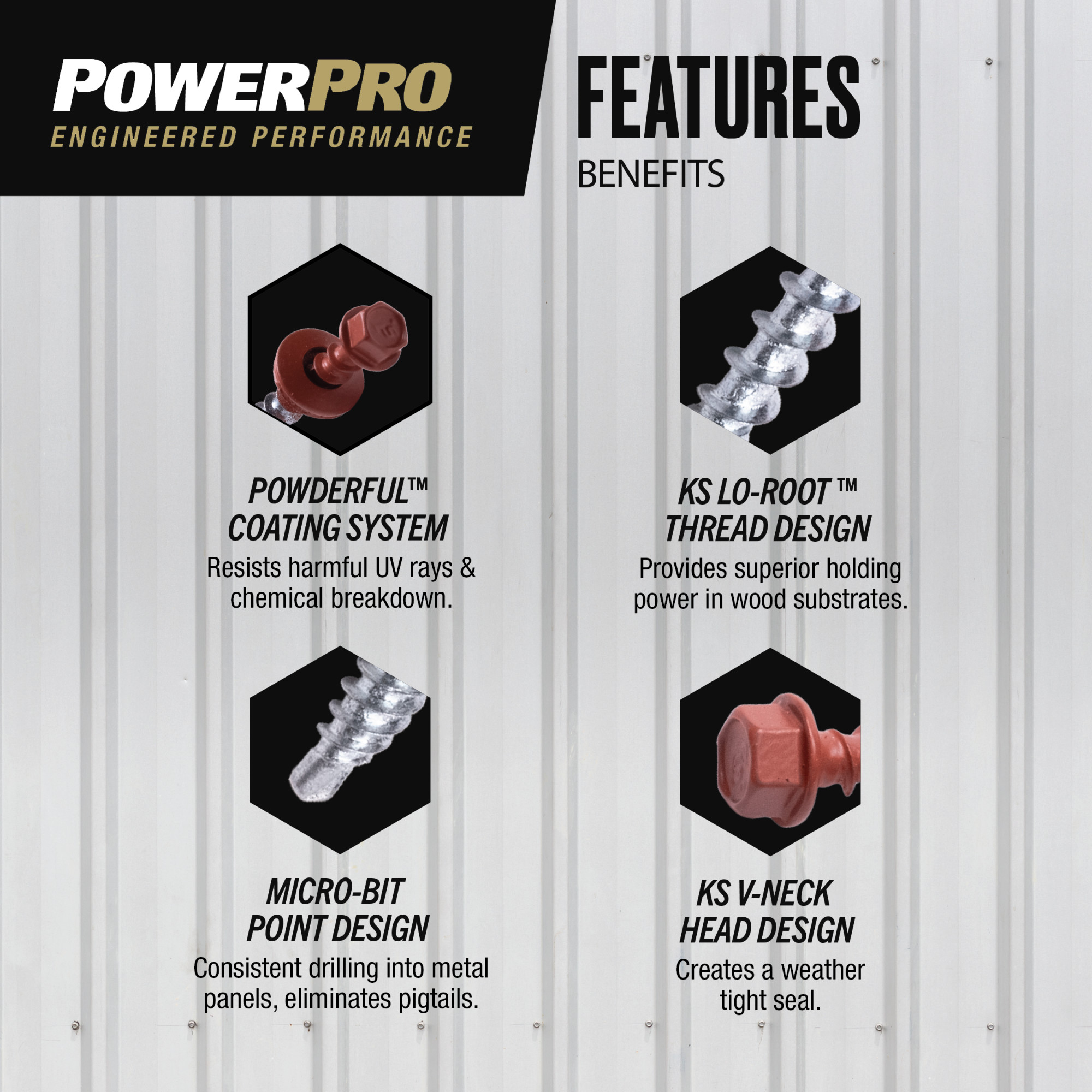 Power Pro Red Self Drilling Metal-to-Wood Roofing Screws (#10 x 2 in.) - 77 pc