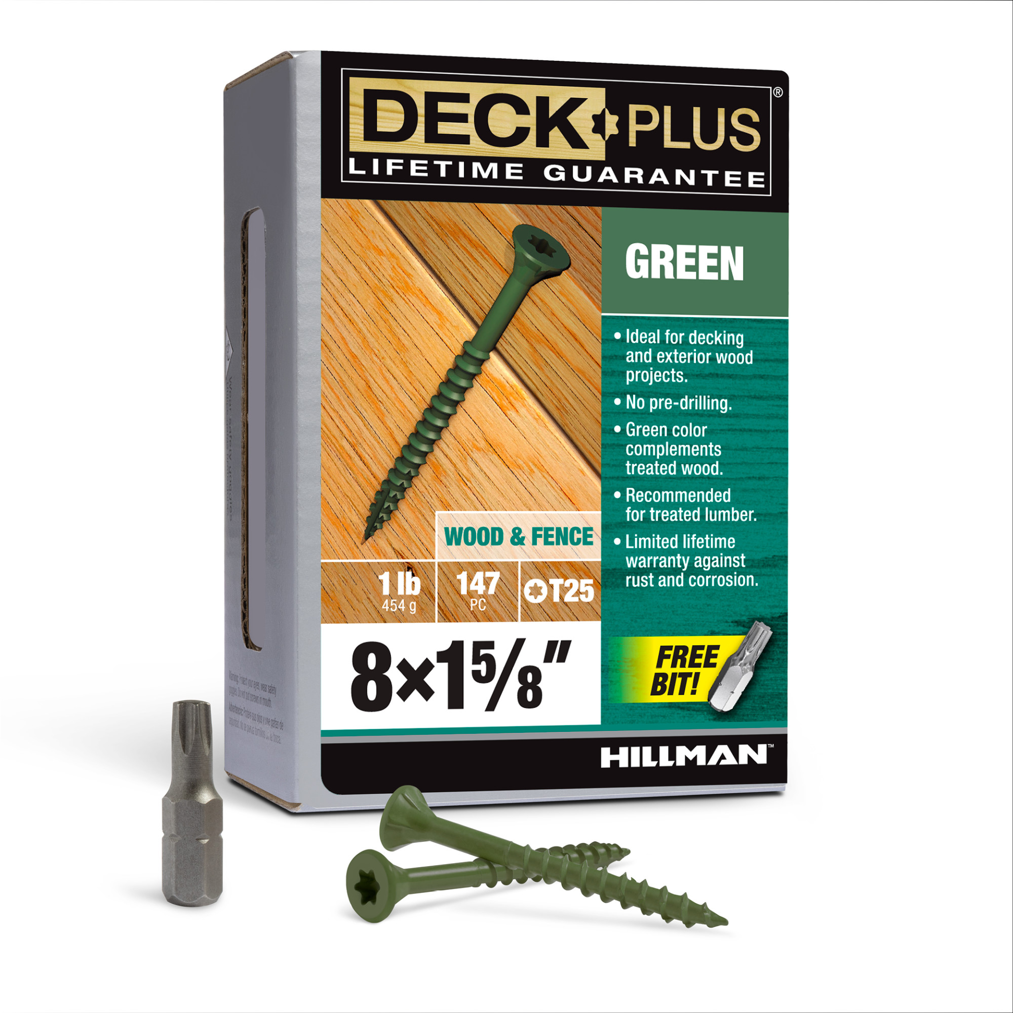 Deck Plus Green Deck Screws (#8 x 1-5/8 in.)