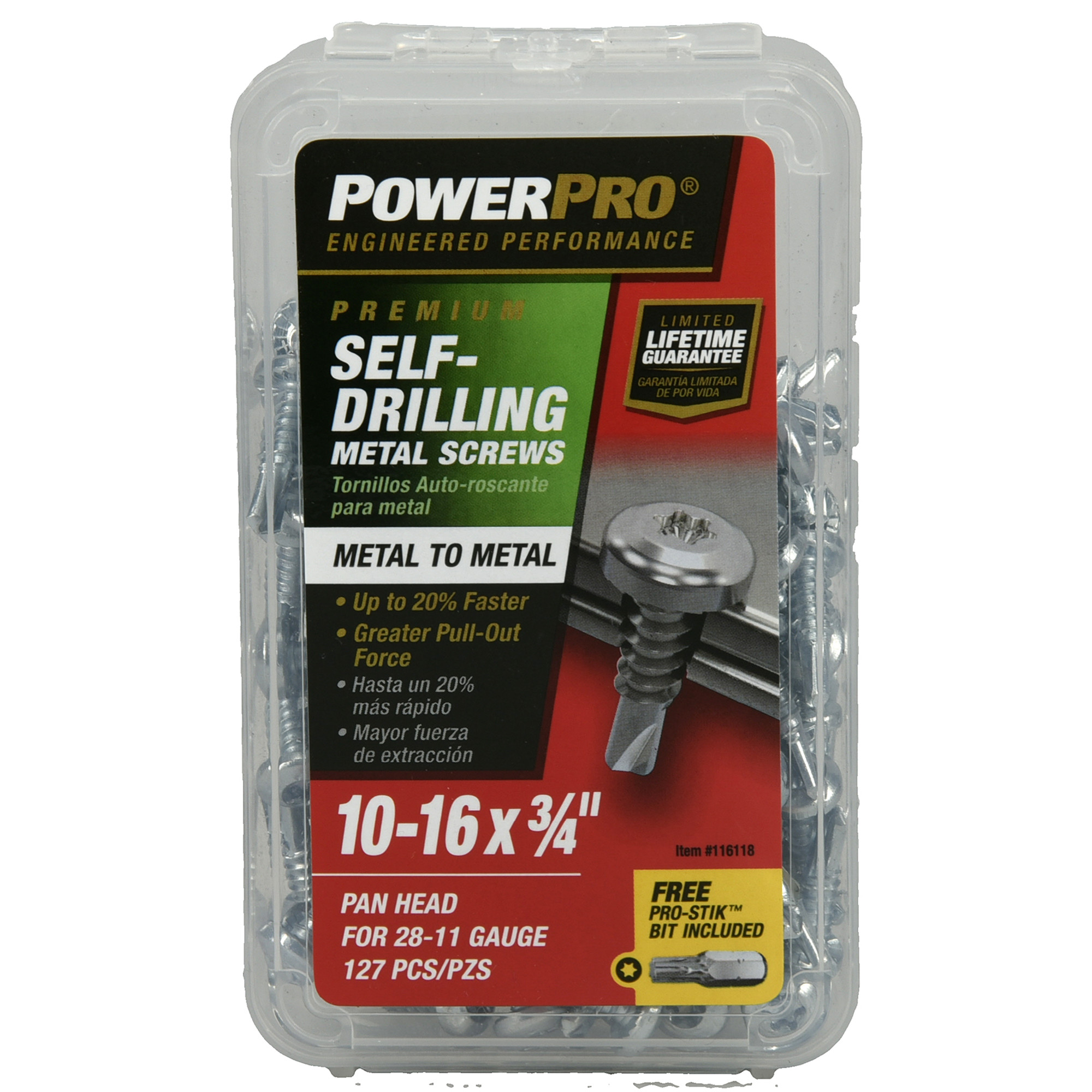 Power Pro Premium Zinc Sheet Metal Self-Drilling Screws (#10-32 x 3/4 in.) - 127 pc