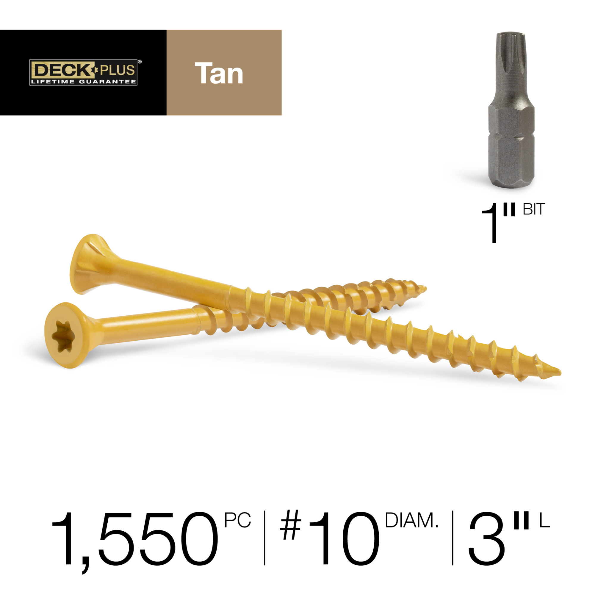 Deck Plus Tan Deck Screws (#10 x 3 in.)