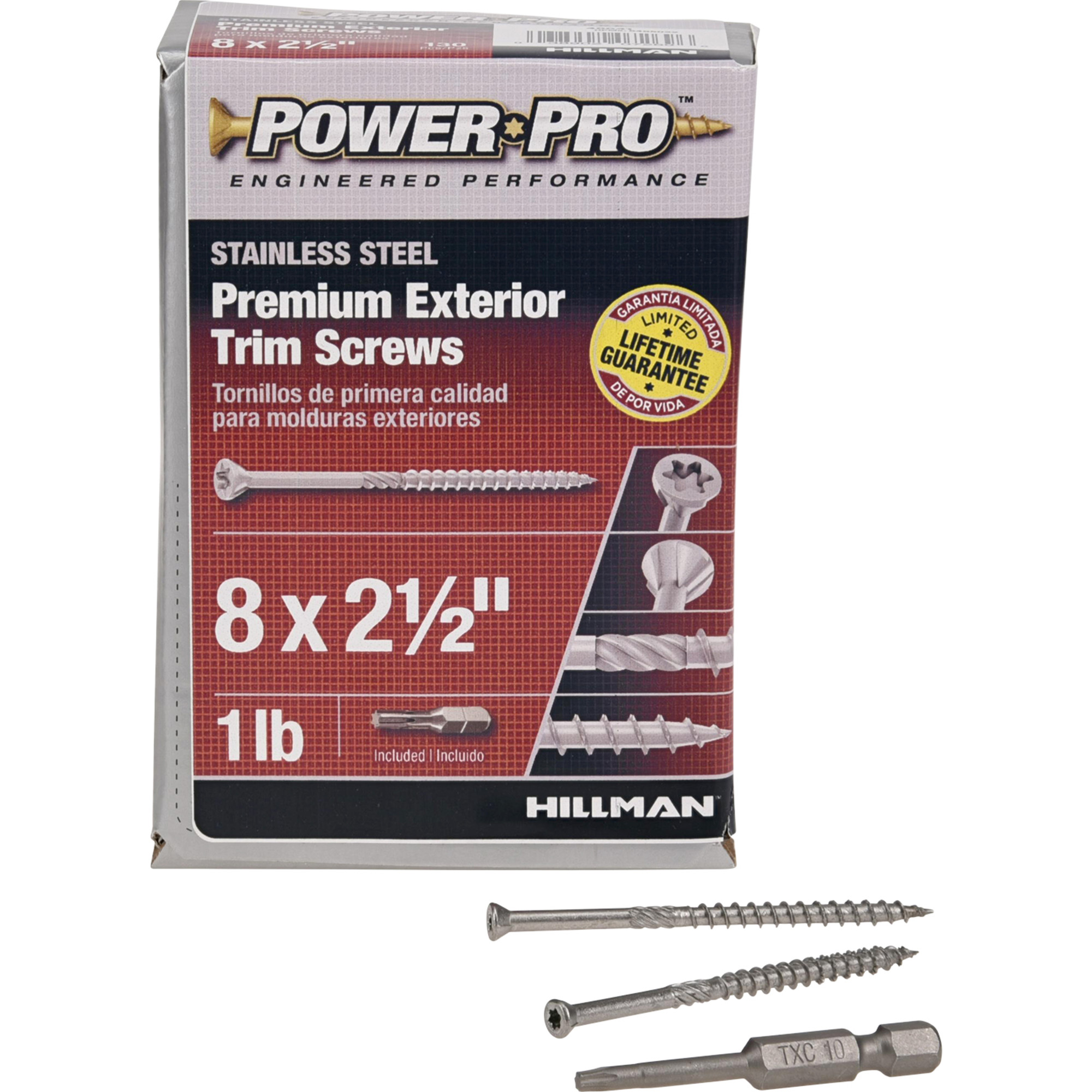 Power Pro Premium 305 Stainless Steel Trim Screws (#8 x 2-1/2 in.) - 130 pc