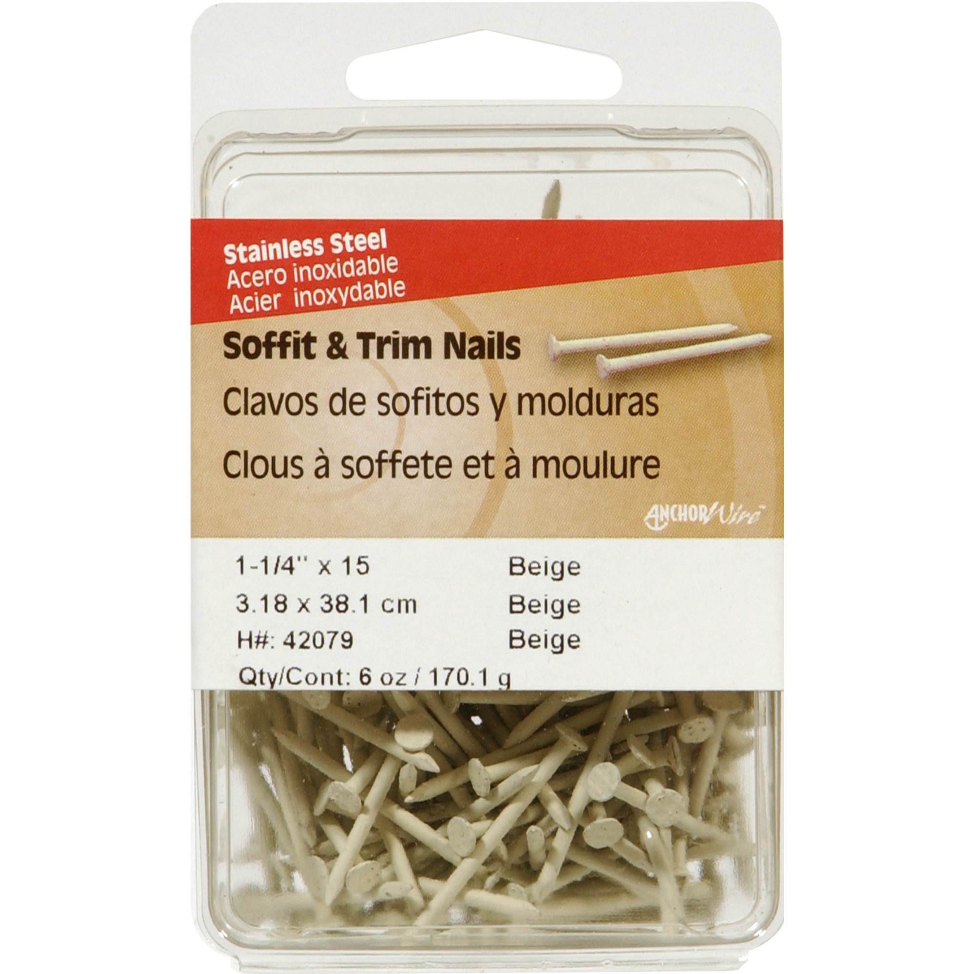 Anchor Wire Almond Colored Stainless Steel Trim Nails (1-1/4 in.) - 6 oz.