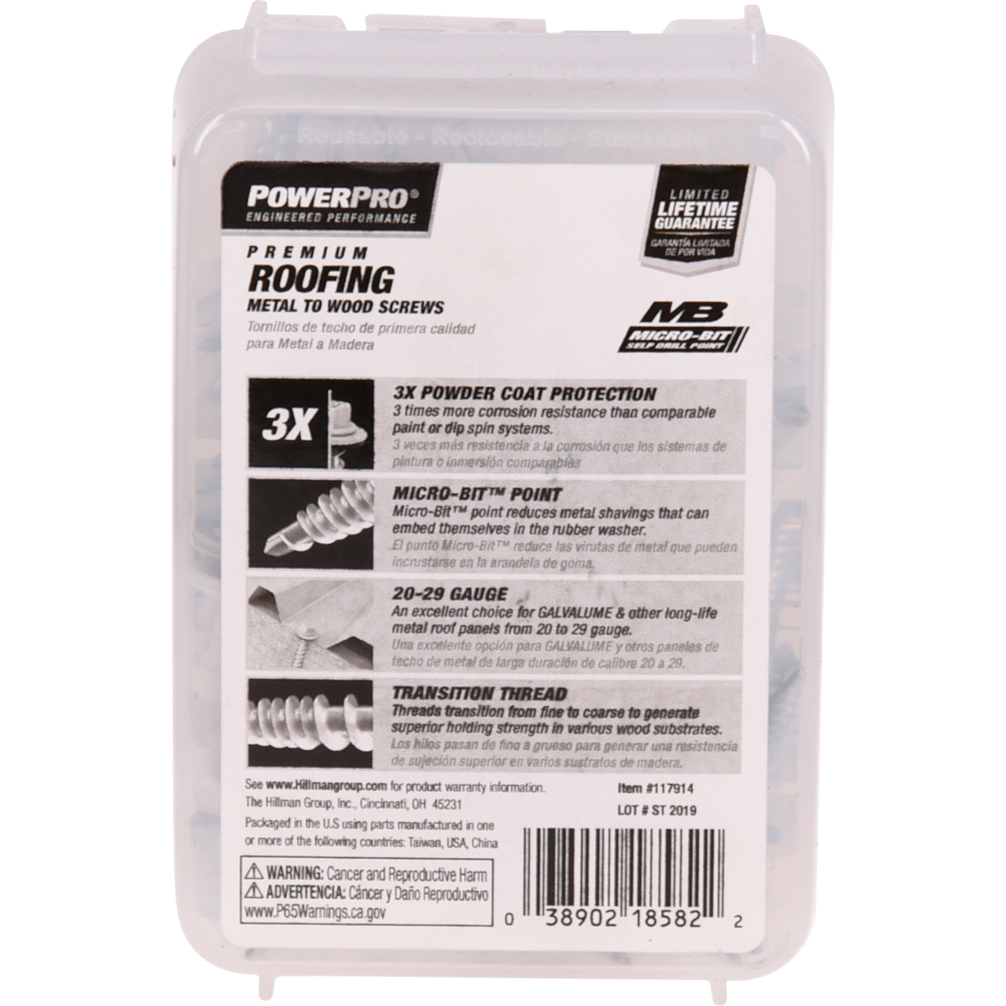 Power Pro White Self Drilling Metal-to-Wood Roofing Screws (#10 x 1-1/2 in.)-98 pc