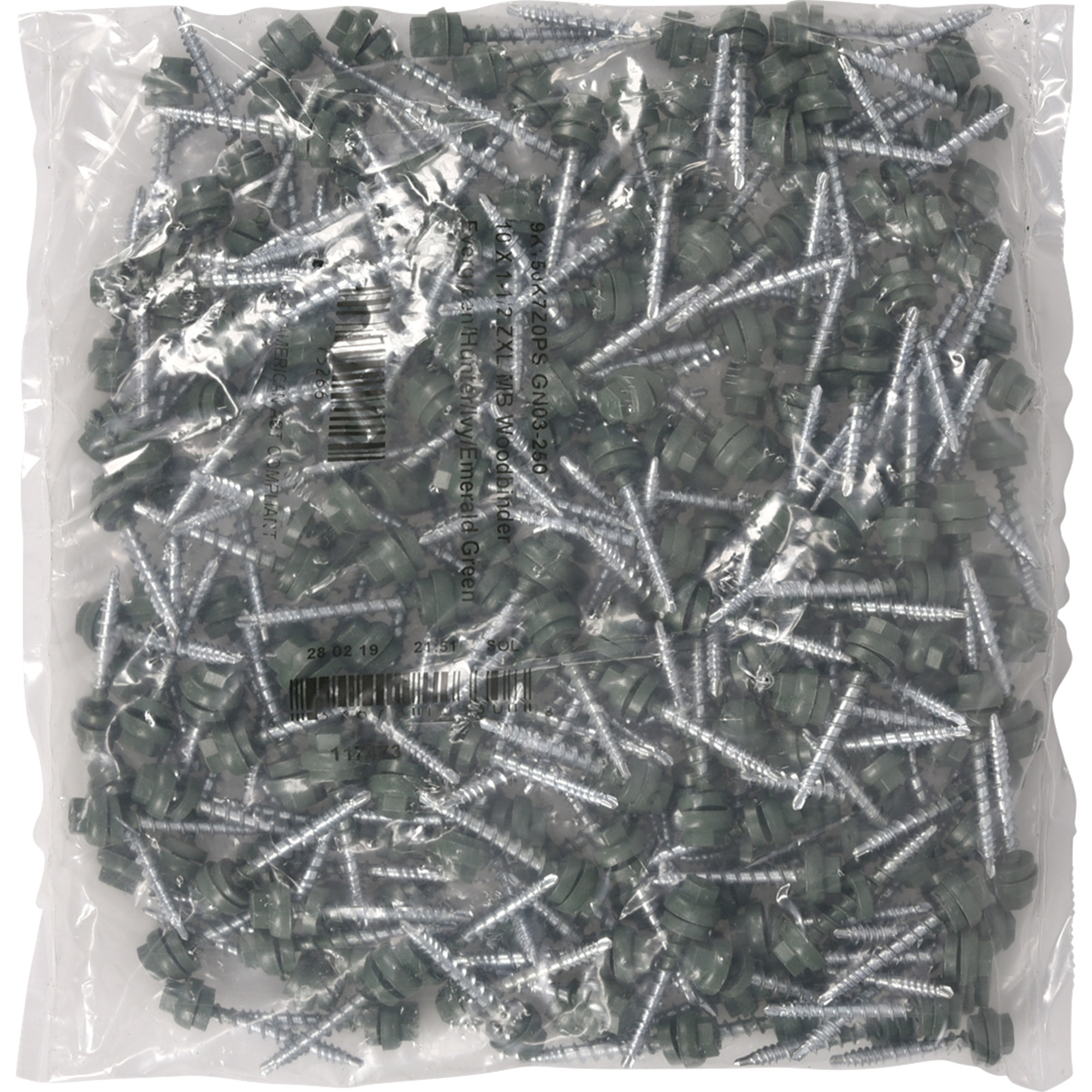 Power Pro Green Self Drilling Metal-to-Wood Roofing Screws (#10 x 1-1/2 in.)-250 pc