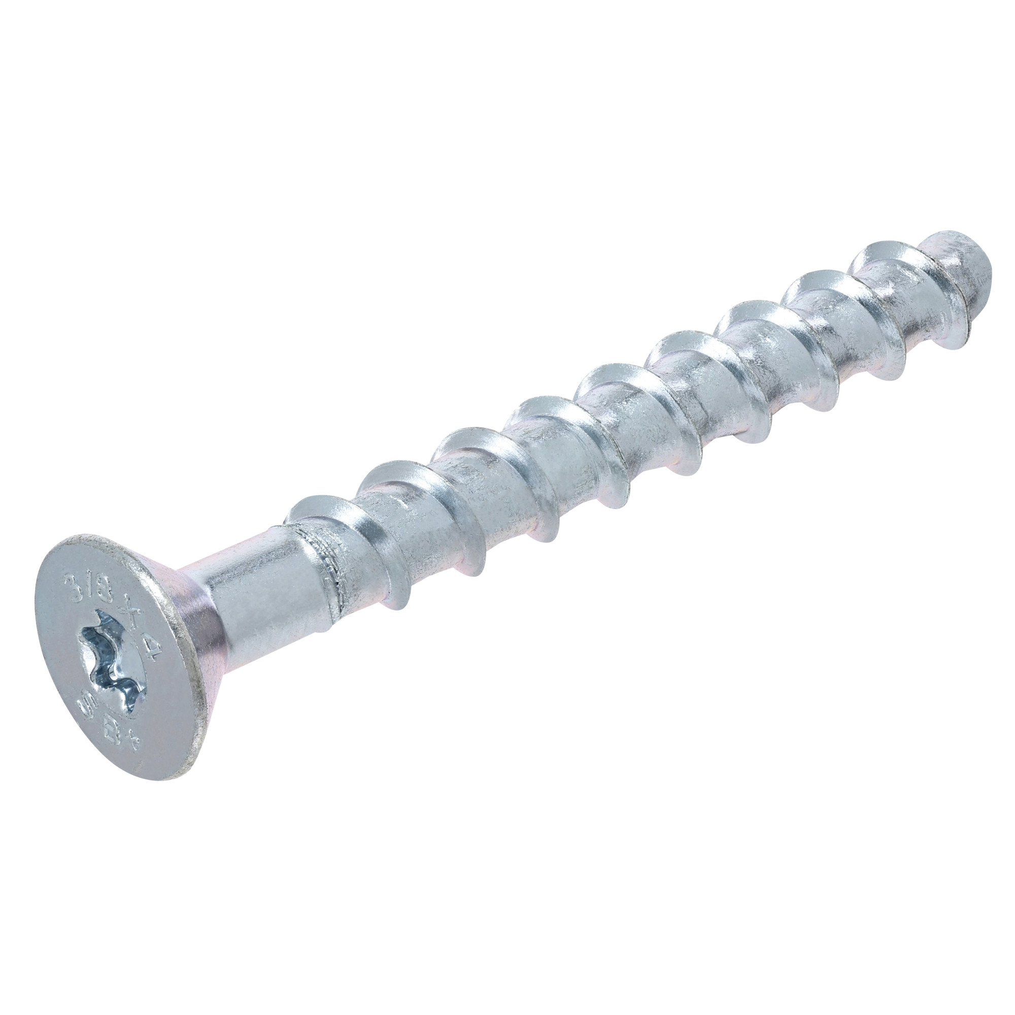 Power Pro Zinc Flat Head Screw-Bolt+ Anchor (1/2 in. x 4 in.) - 10 pc