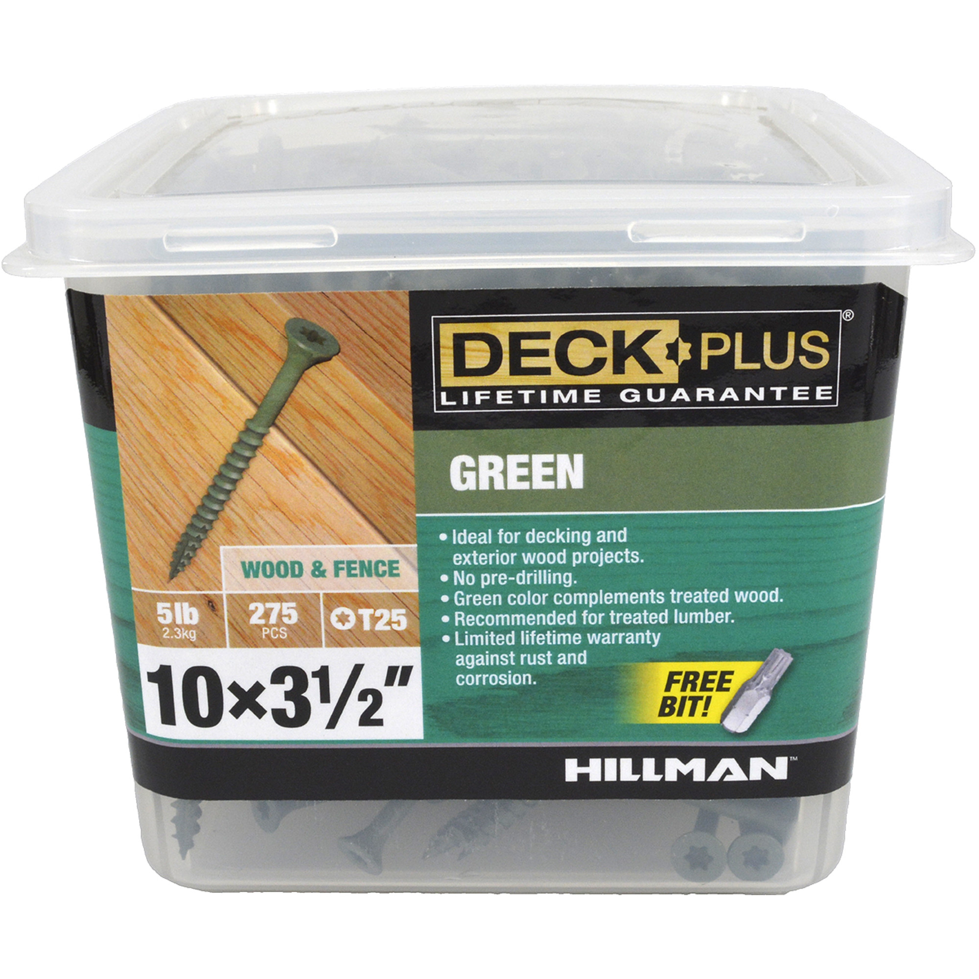 Deck Plus Green Deck Screws (#10 x 3-1/2 in.)
