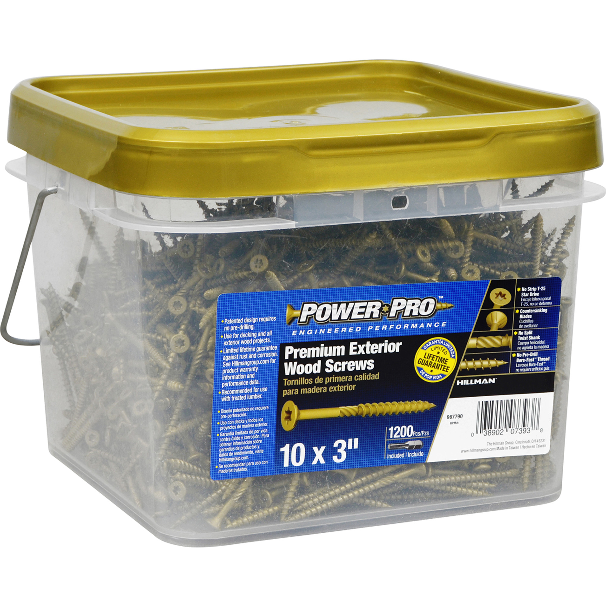 Power Pro Premium Bronze Exterior Wood Screws (#10 x 3 in.) - 1200 pc
