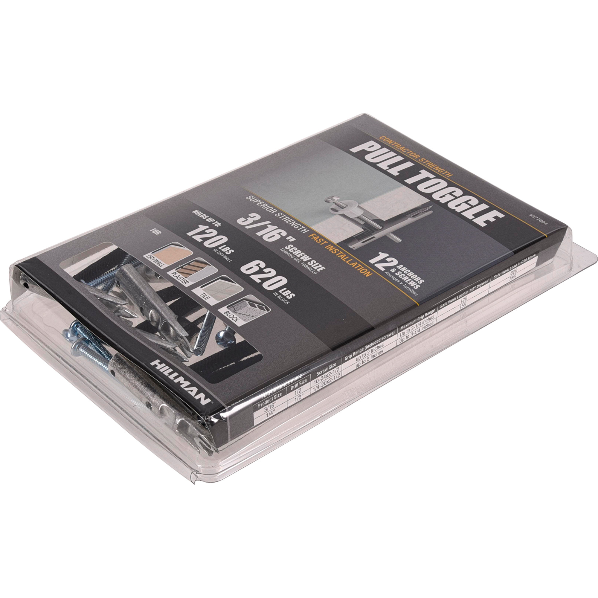 Hillman Pull Toggle w/Screw (3/16 in.) - 12pc