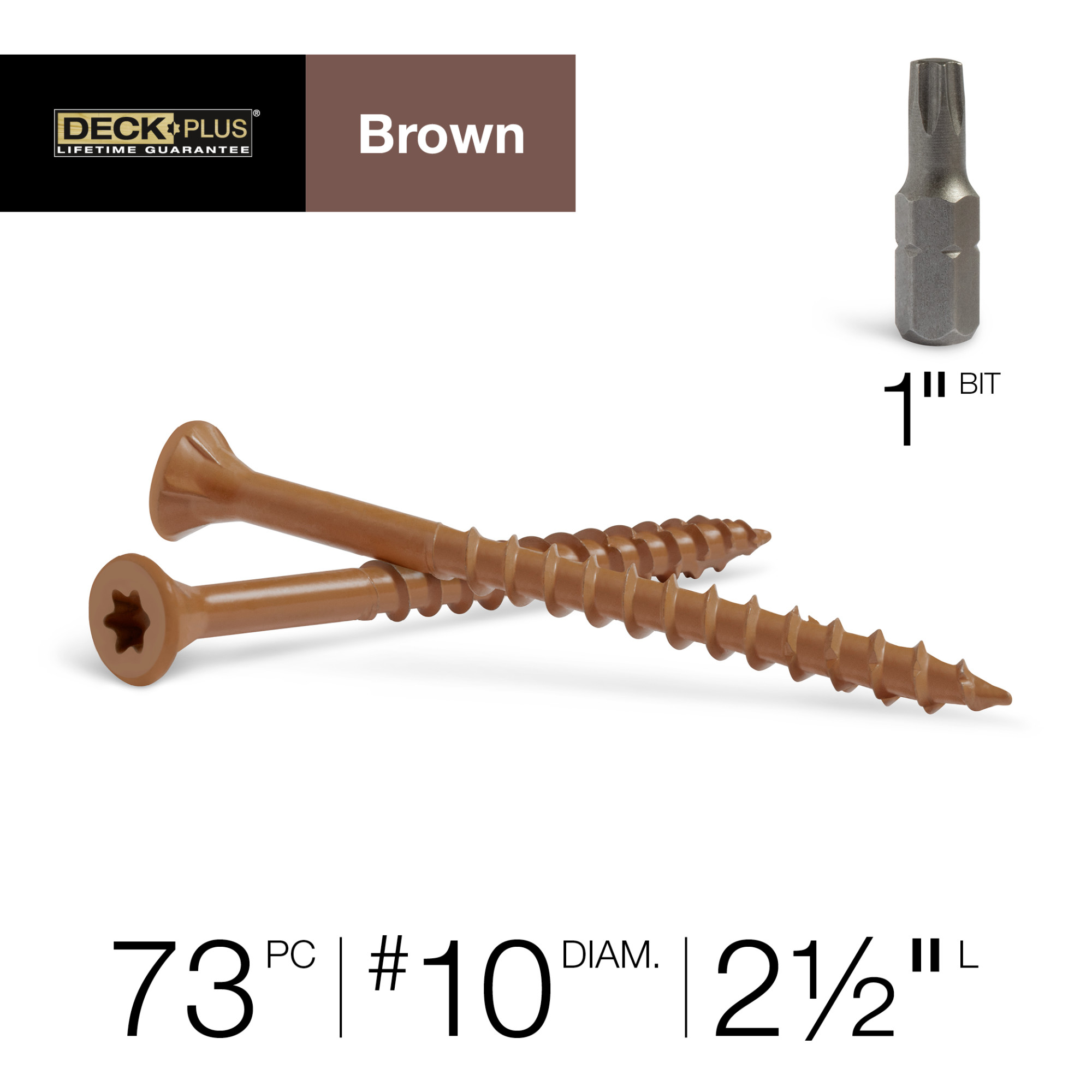 Deck Plus Brown Deck Screws (#10 x 2-1/2 in.)
