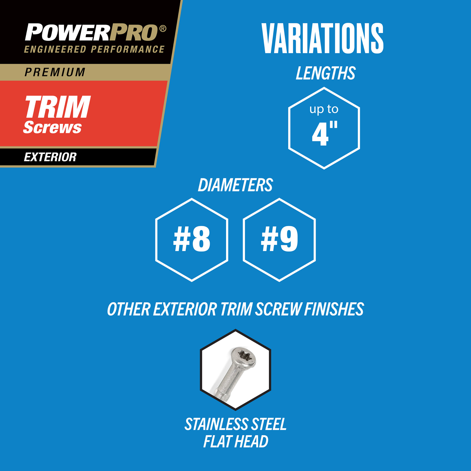 Power Pro&reg; Premium Bronze Exterior Trim Screws (#8 x 2 in.) - 152 pc