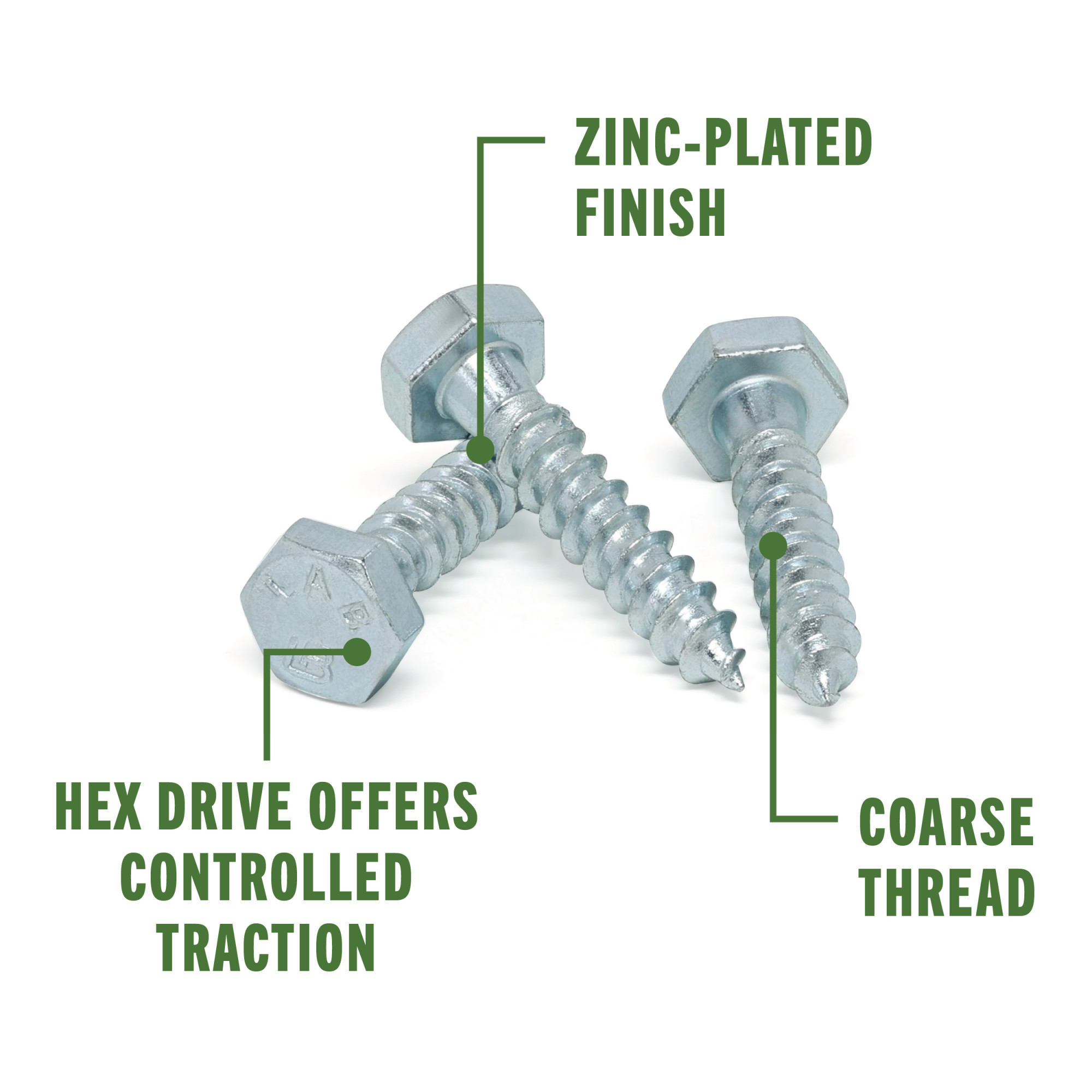 Hillman Zinc Hex Lag Screw 1/4 in. x 1-1/4 in.