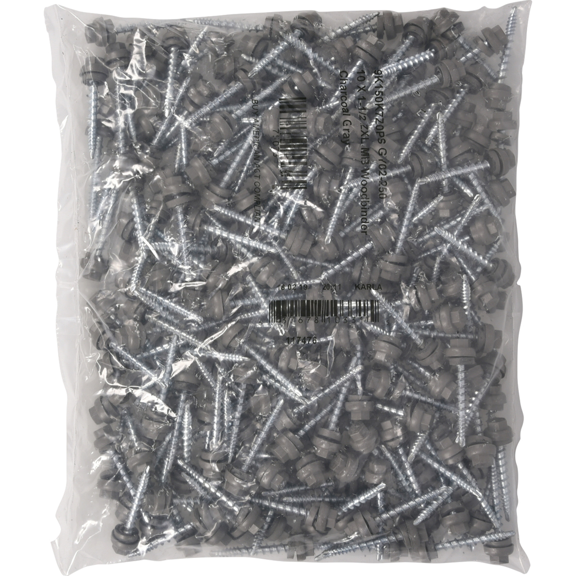 Power Pro Gray Self Drilling Metal-to-Wood Roofing Screws (#10 x 1-1/2 in.)-250 pc