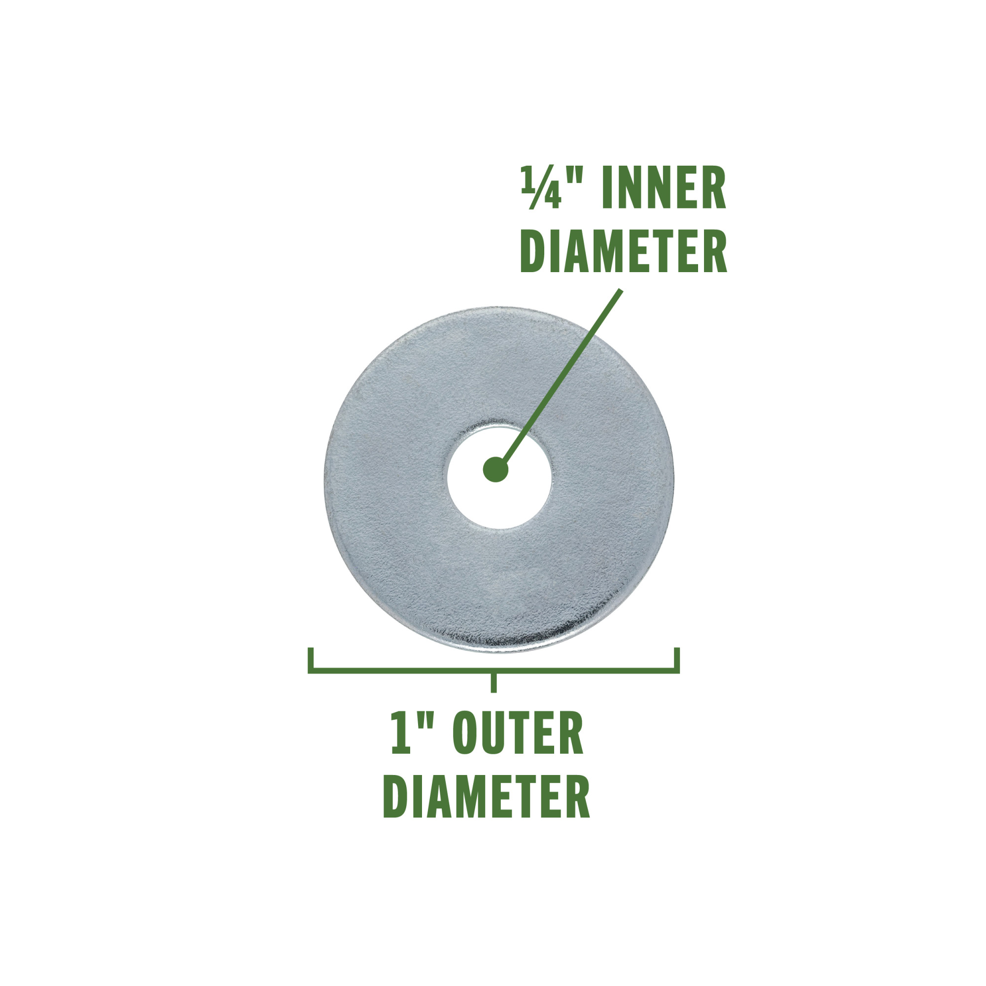 Hillman Zinc Fender Washers 1/4 in. x 1 in.