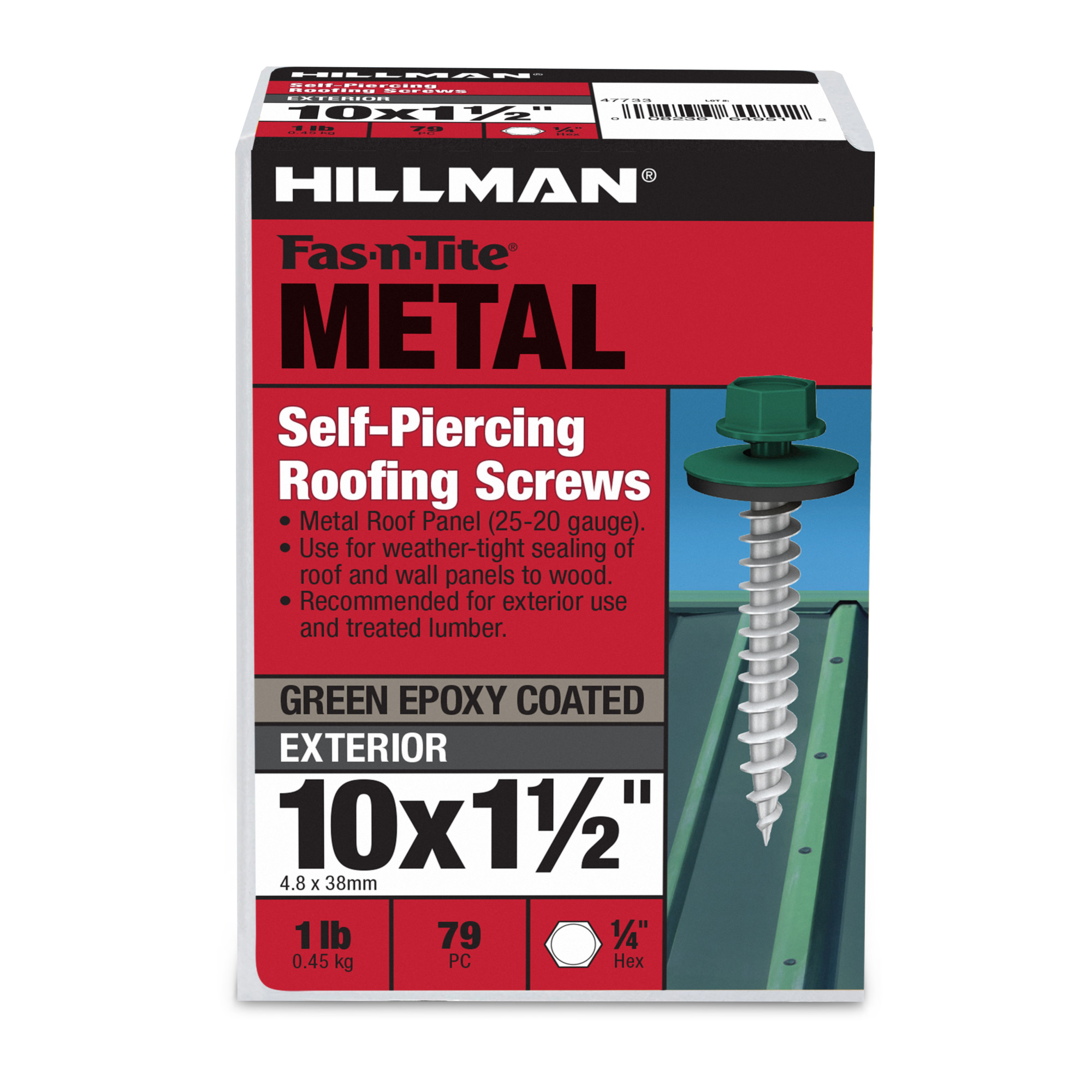 Hillman Green Painted Self-Piercing Sheeter (#10 x 1-1/2 in.)