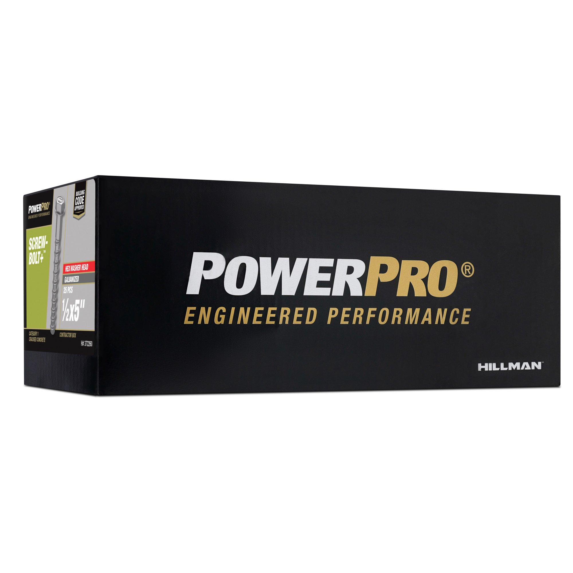 Power Pro Galvanized Hex Washer Head Screw-Bolt+ Anchors (1/2 in. x 5 in.) - 25 pc