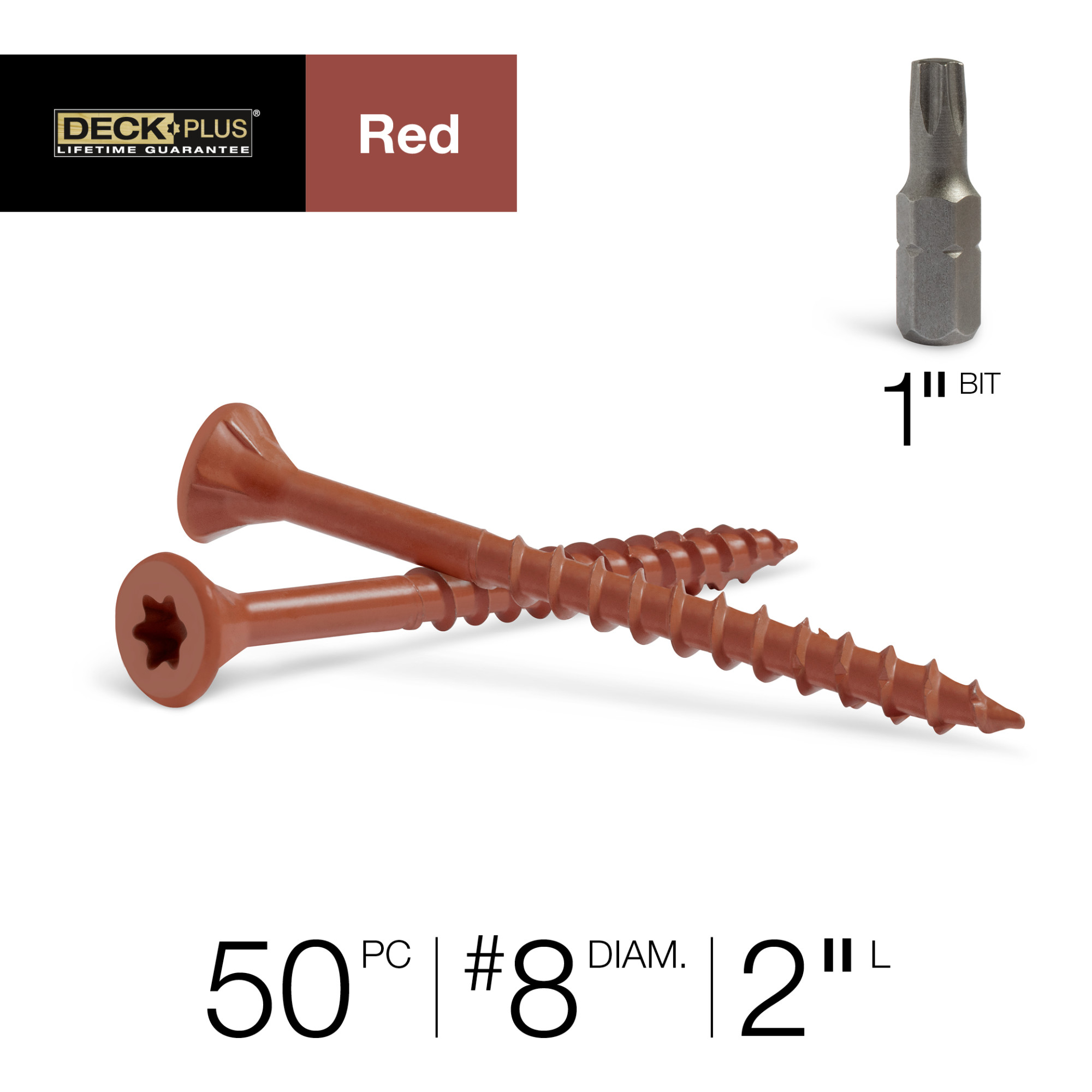 Deck Plus Red Deck Screws (#8 x 2 in.)