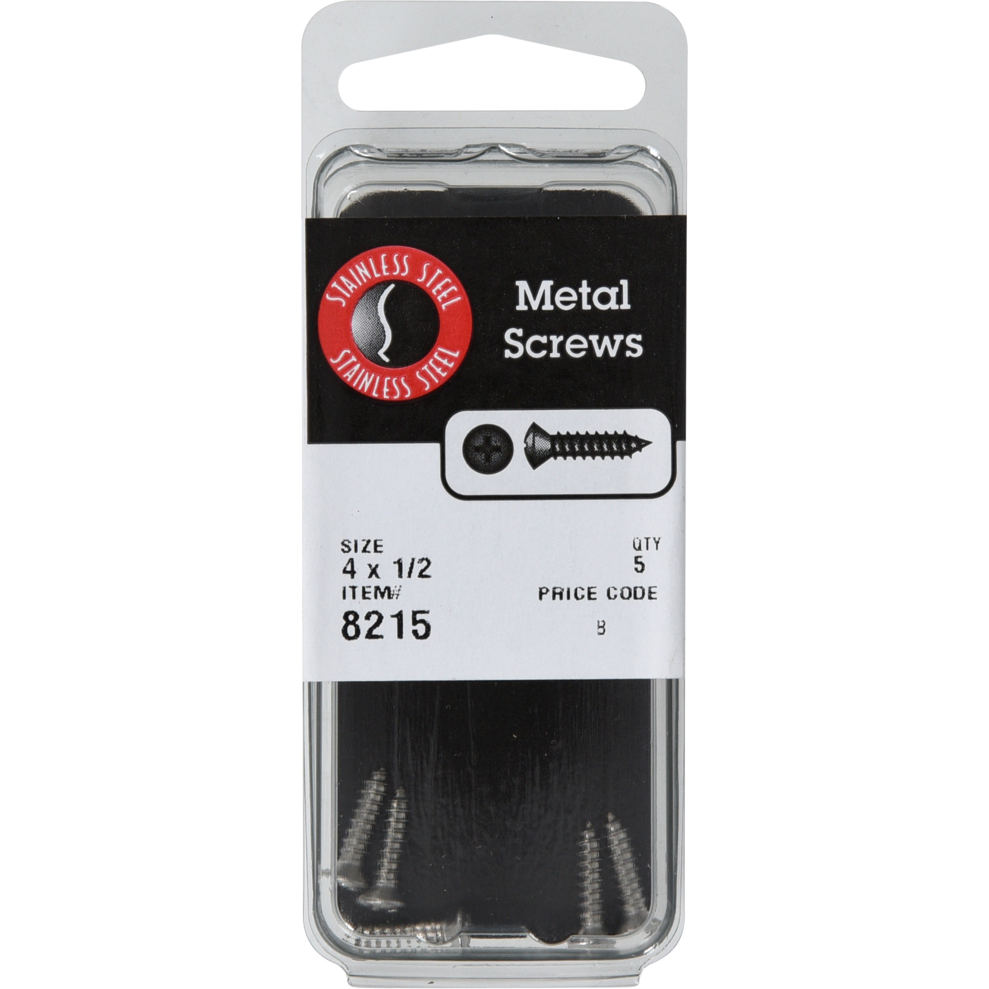 Hillman Stainless Steel Oval Head Phillips Sheet Metal Screw (#4 x 1/2 in.) - 5 pc