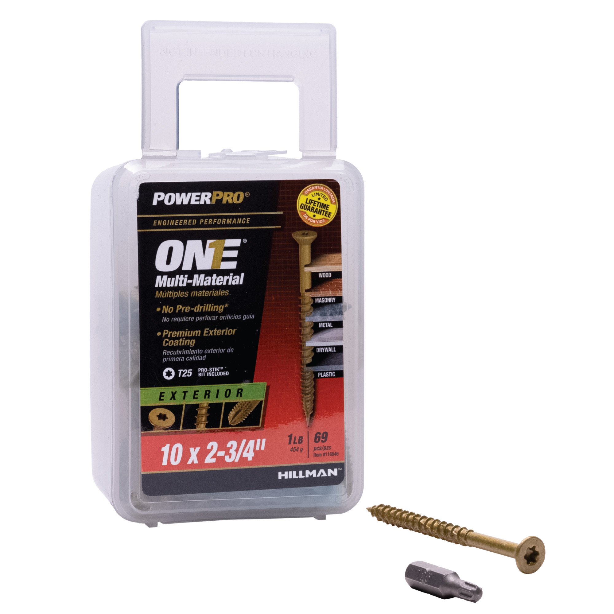 Power Pro ONE Flat Exterior Bronze Multi-Material Screws (#10 x 2-3/4 in.) - 69 pc