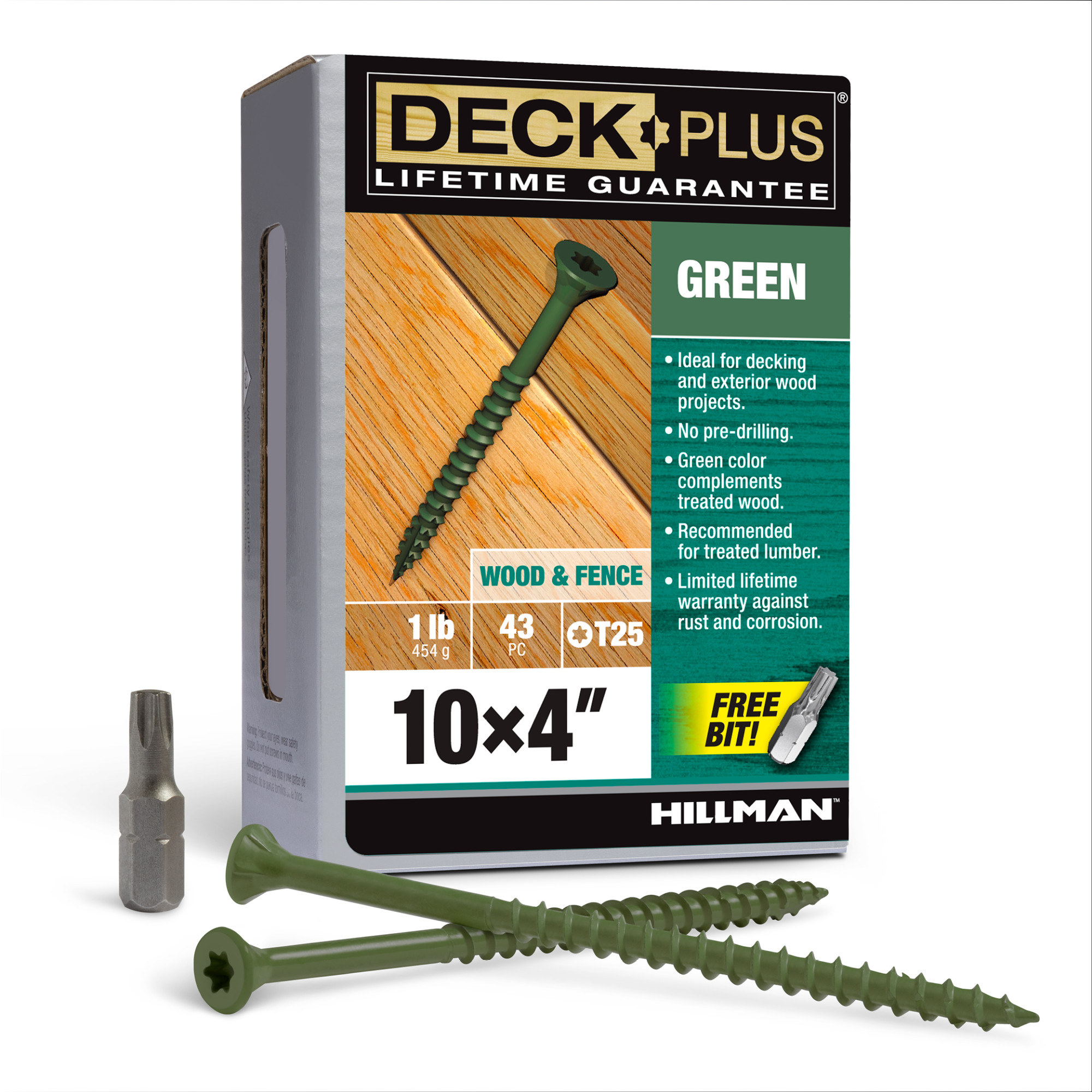 Deck Plus Green Deck Screws (#10 x 4 in.)