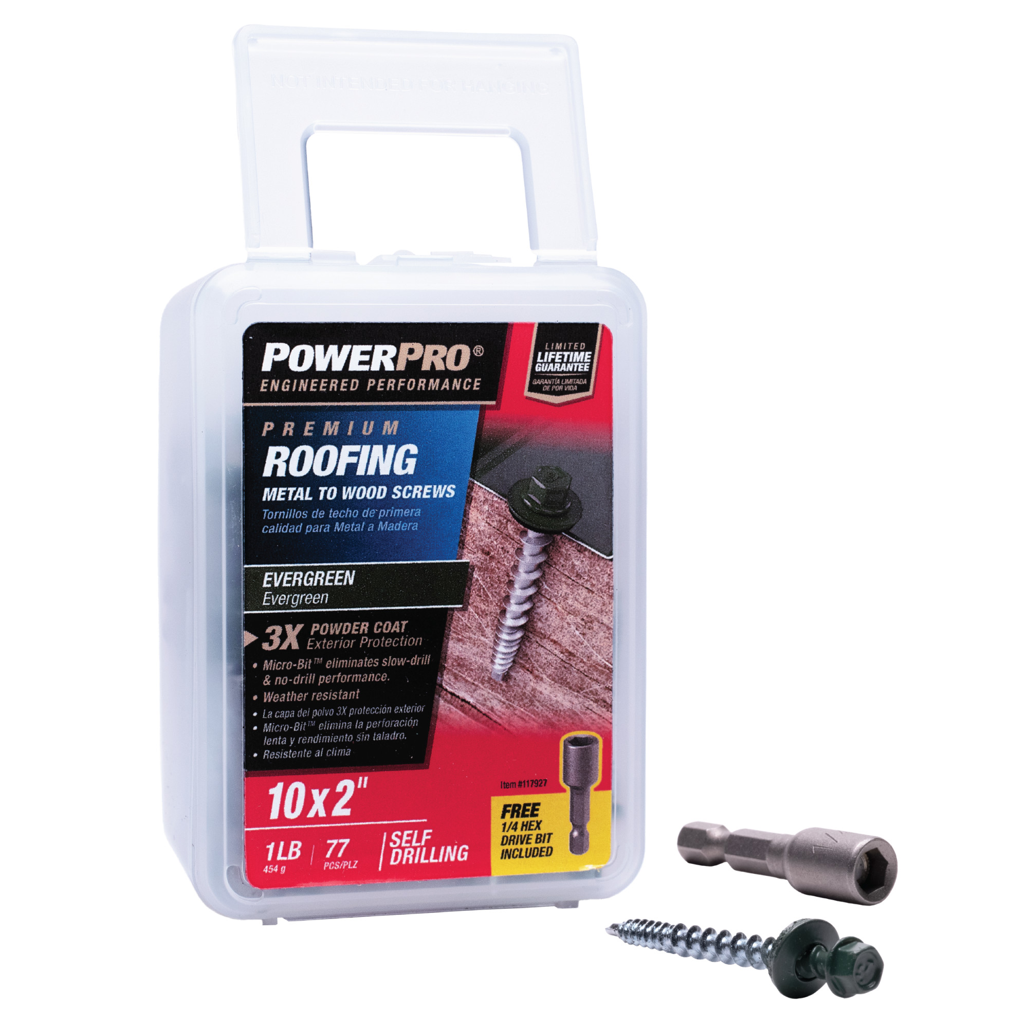 Power Pro Green Self Drilling Metal-to-Wood Roofing Screws (#10 x 2 in.) - 77 pc