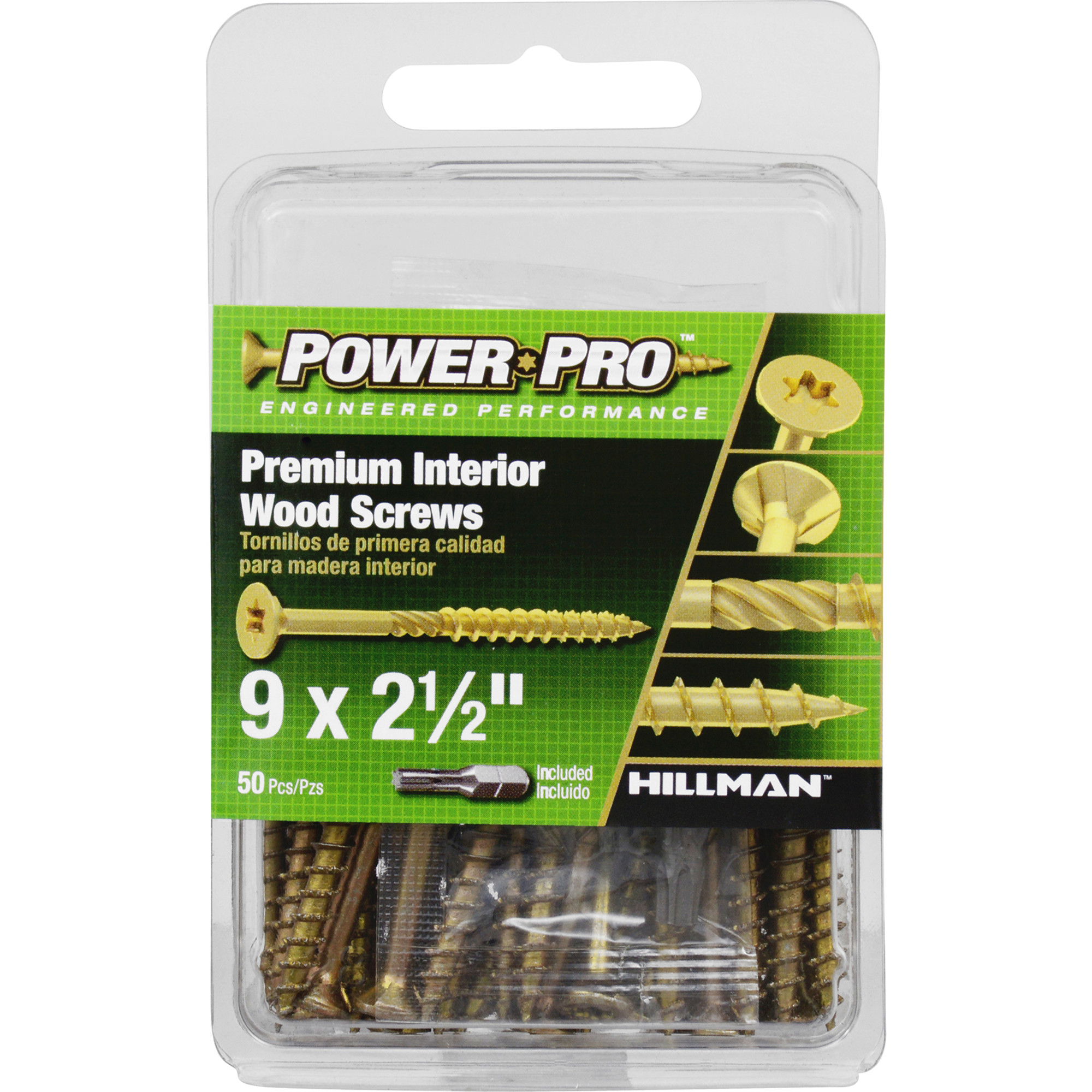 Power Pro Premium Interior Wood Screws (#9 x 2-1/2 in.) - 50 pc