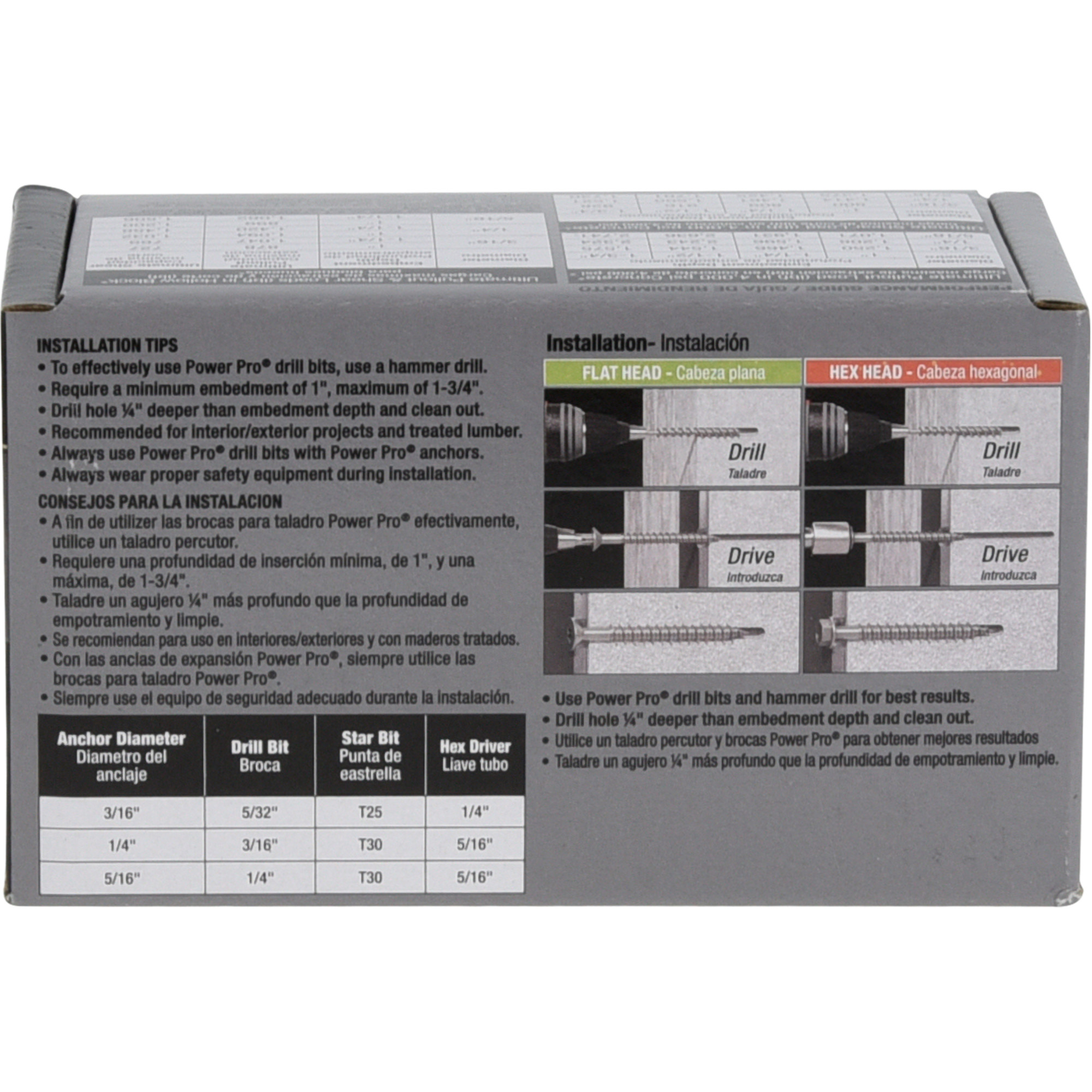 Power Pro White Hex Washer-Head Concrete Screw Anchor (1/4 in. x 2-1/4 in.) - 100 pc