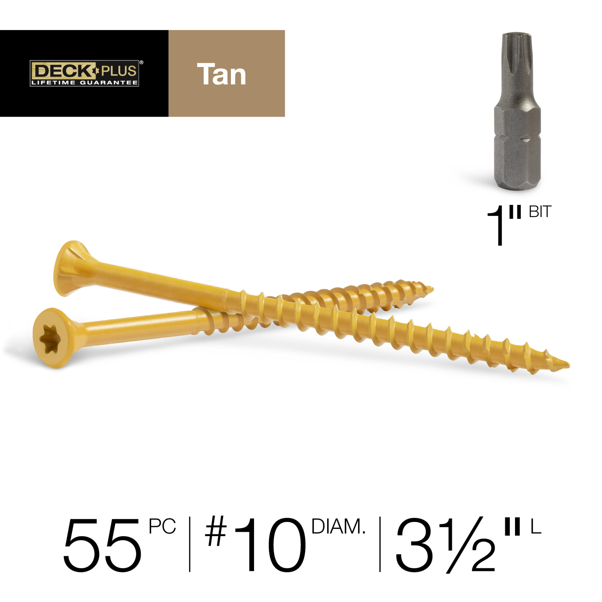 Deck Plus Tan Deck Screws (#10 x 3-1/2 in.)