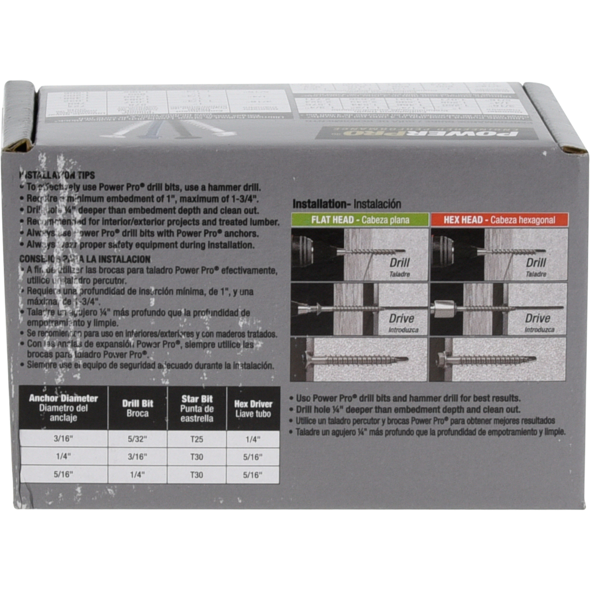 Power Pro Blue Flat-Head Concrete Screw Anchor (1/4 in. x 2-3/4 in.) - 100 pc