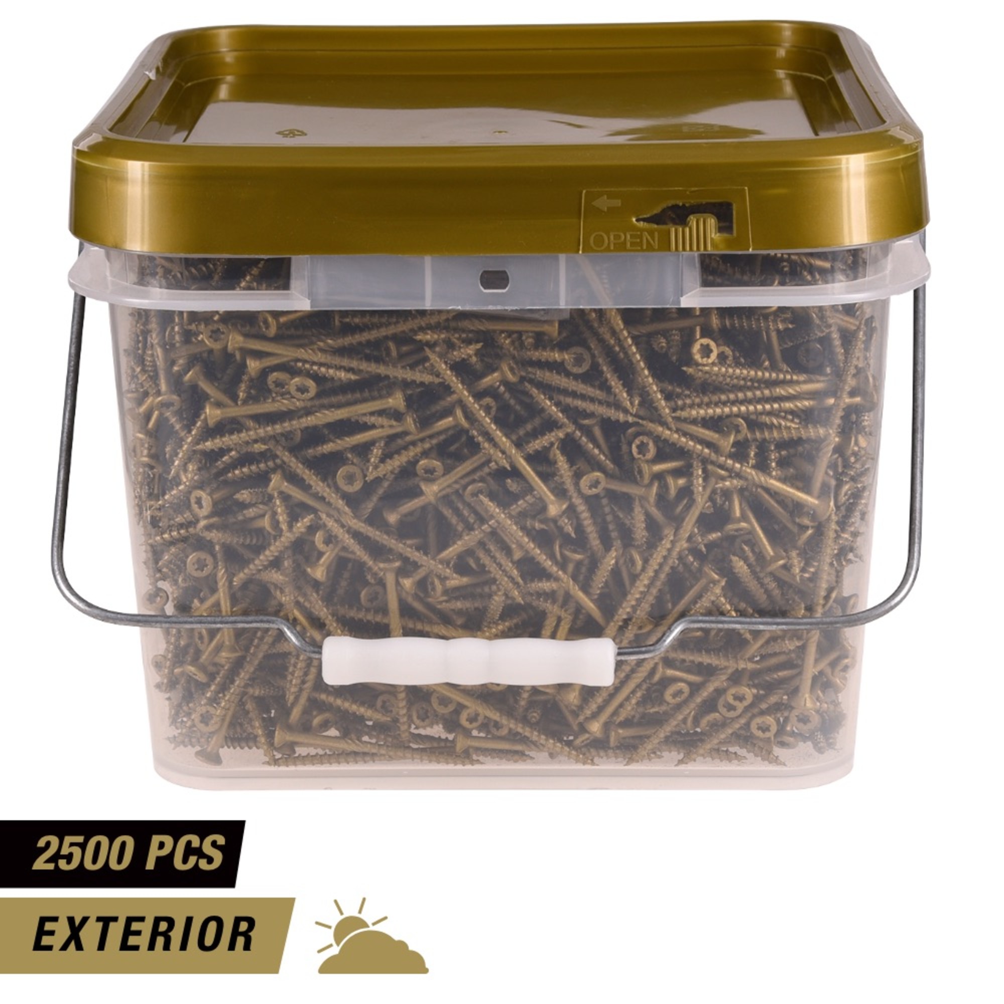Power Pro Premium Bronze Exterior Wood Screws (#9 x 2-1/2 in.) - 2500 pc