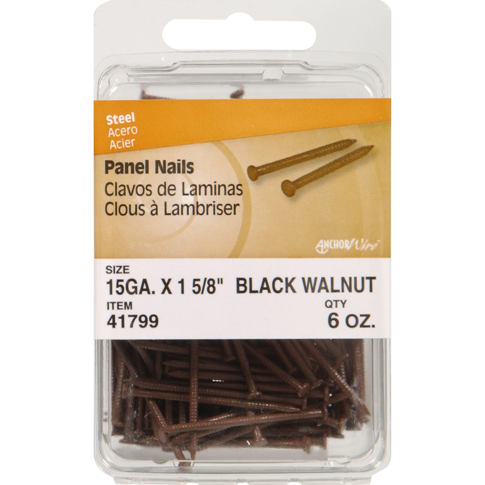Anchor Wire Black Walnut Panel Nails (1-5/8 in.) - 192 pc