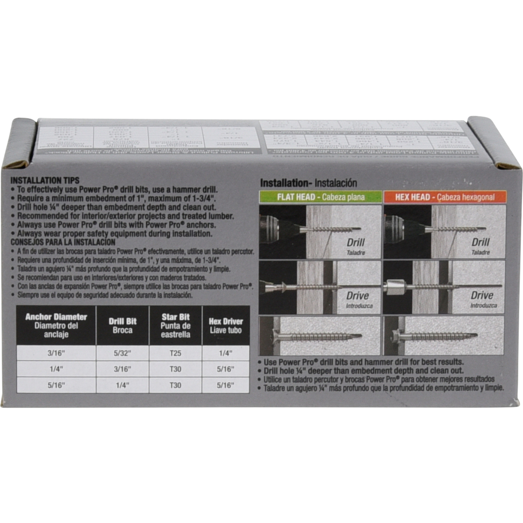 Power Pro Blue Flat-Head Concrete Screw Anchor (1/4 in. x 1-1/4 in.) - 100 pc