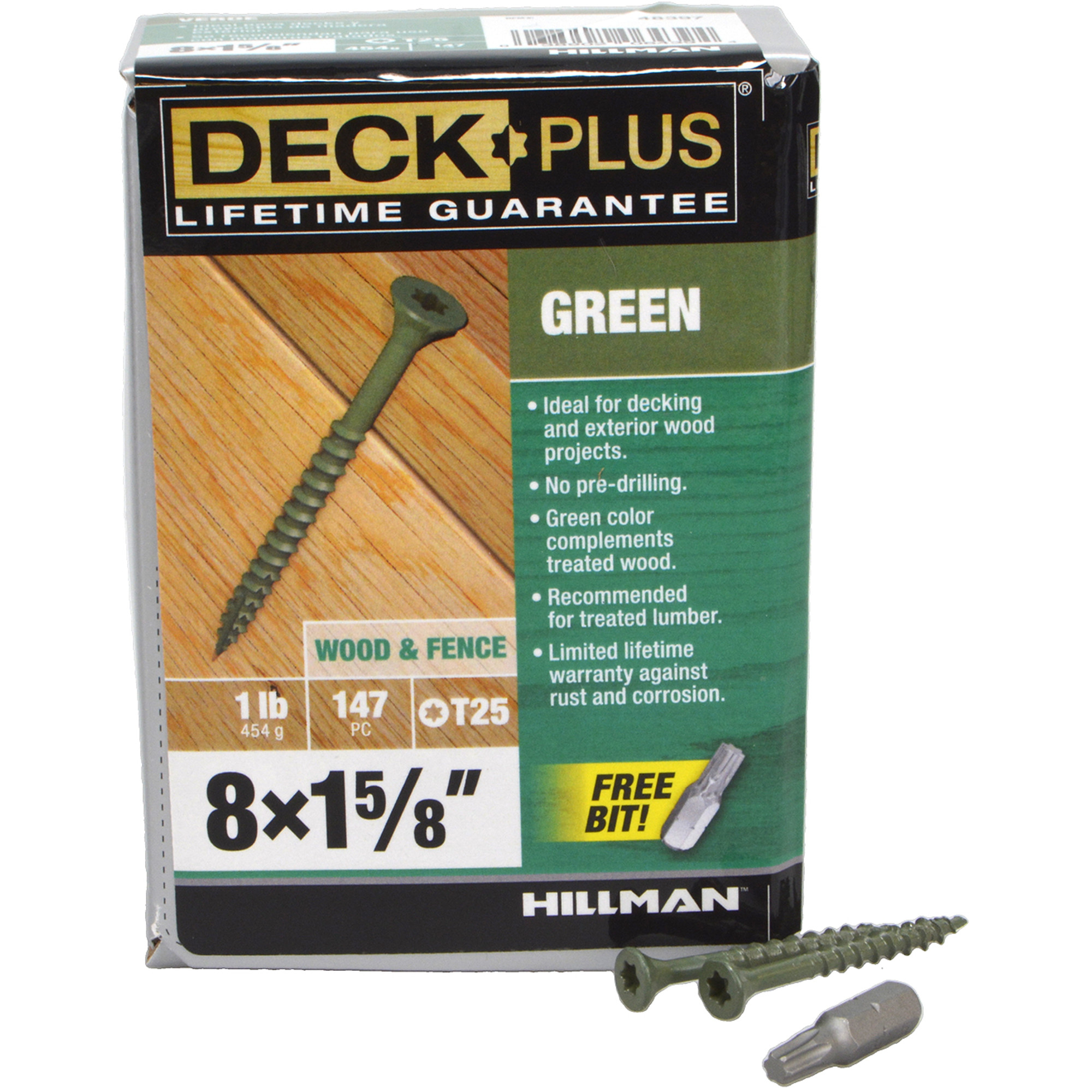 Deck Plus Green Deck Screws (#8 x 1-5/8 in.)