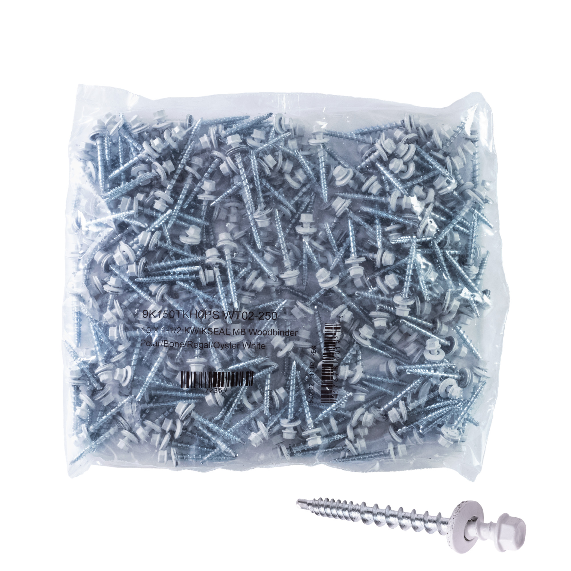 Power Pro White Self Drilling Metal-to-Wood Roofing Screws (#10 x 1-1/2 in.)-250 pc