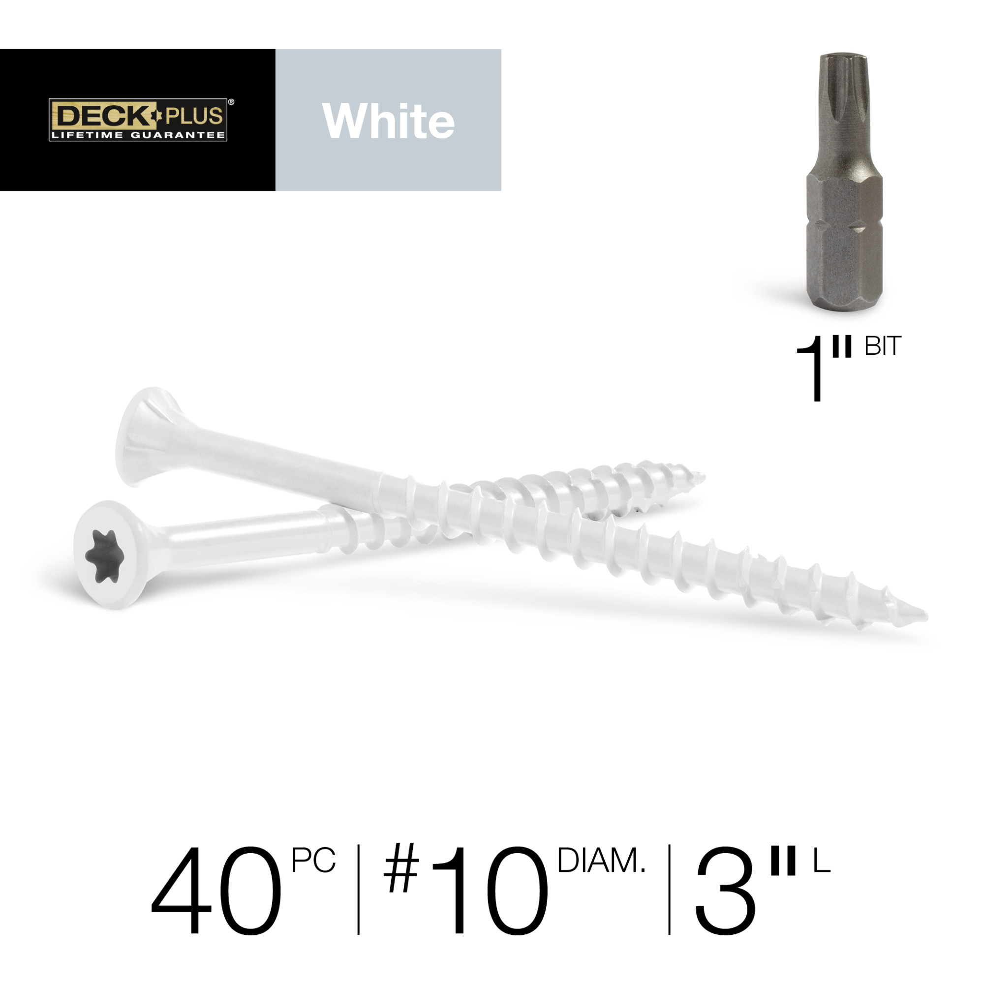 Deck Plus White Deck Screws (#10 x 3 in.)