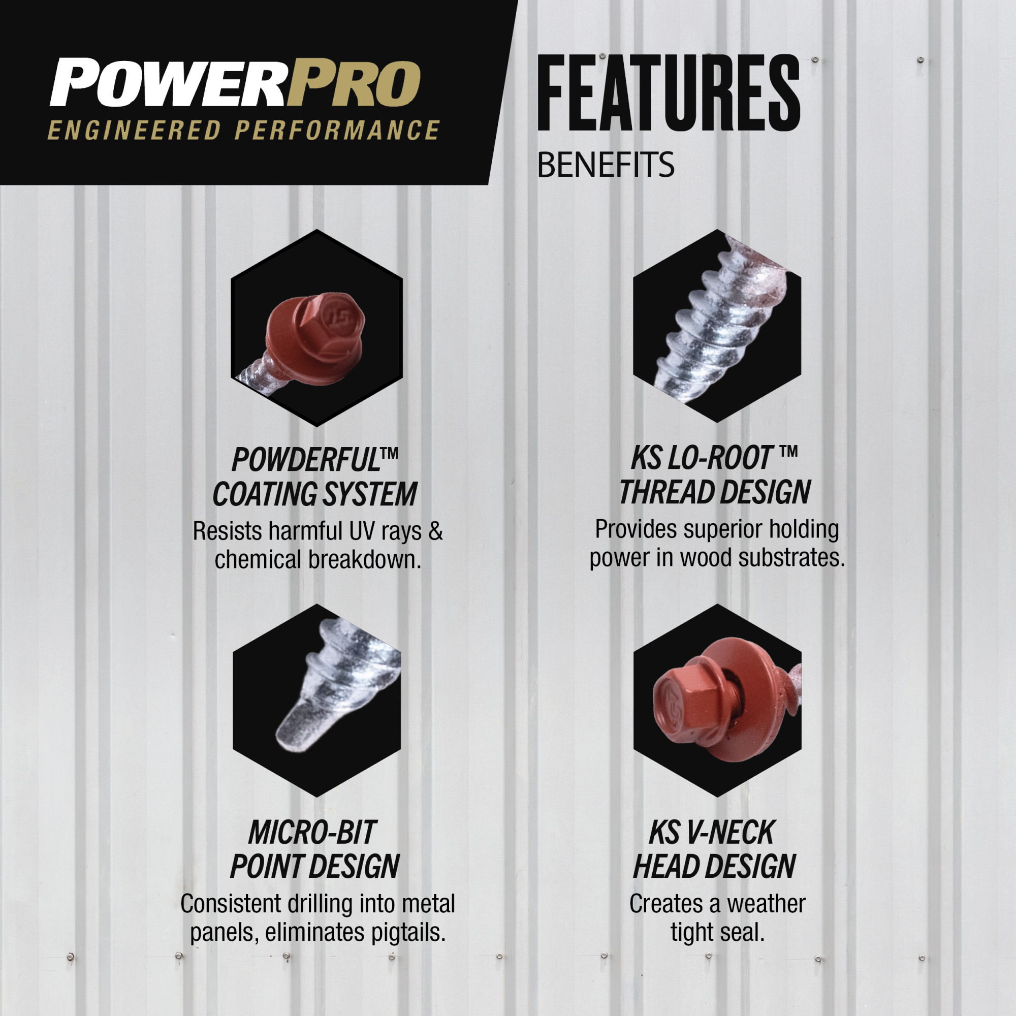 Power Pro Red Self Drilling Metal-to-Wood Roofing Screws (#10 x 1 in.) - 250 pc