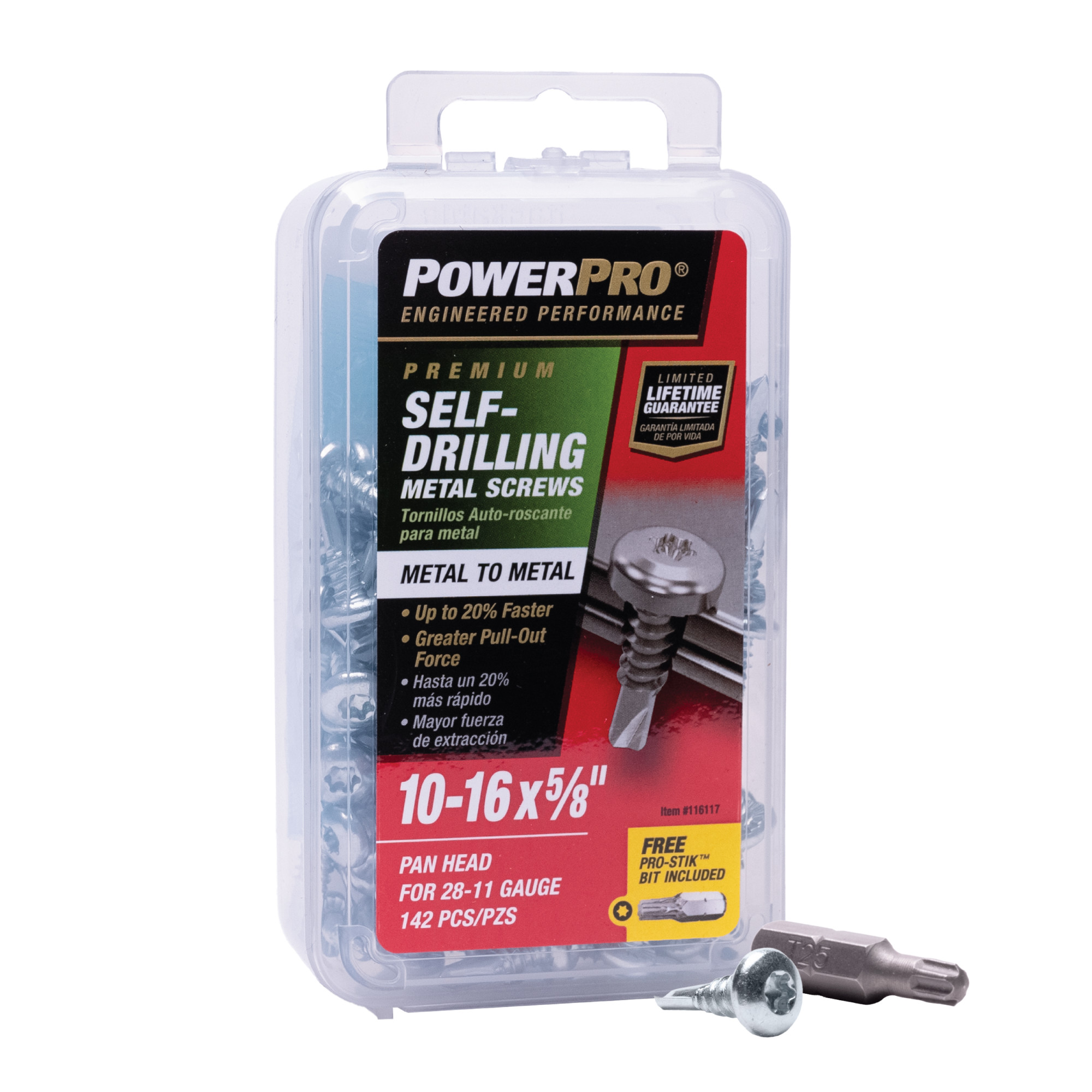 Power Pro Premium Zinc Sheet Metal Self-Drilling Screws (#10-32 x 5/8 in.) - 142 pc