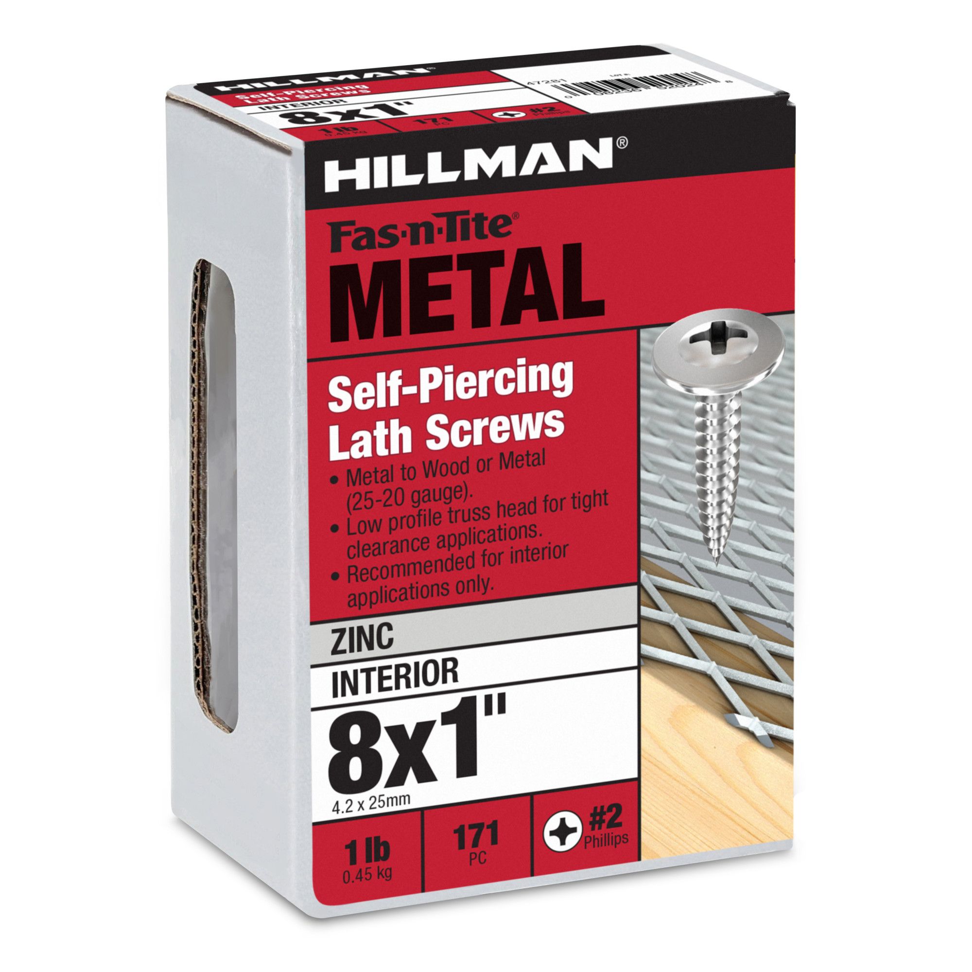 Hillman Truss Washer Head Needle Point Lath Screws (#8 x 1 in.) - 1lb Box