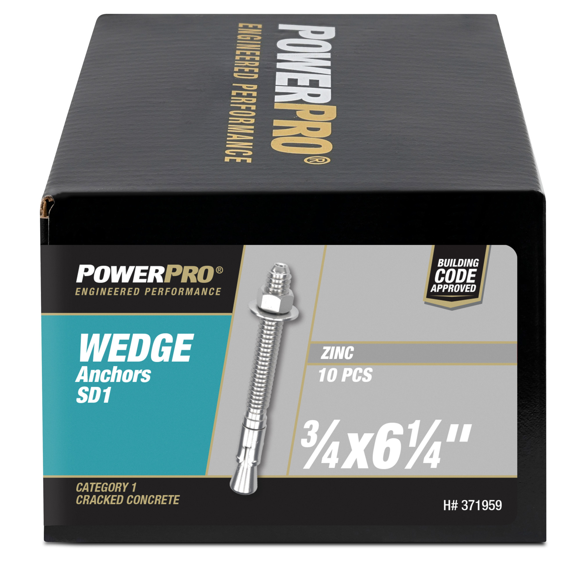 Hillman Zinc Power-Stud+ SD1 Anchor (3/4 in. x 6-1/4 in.) - 10 pc
