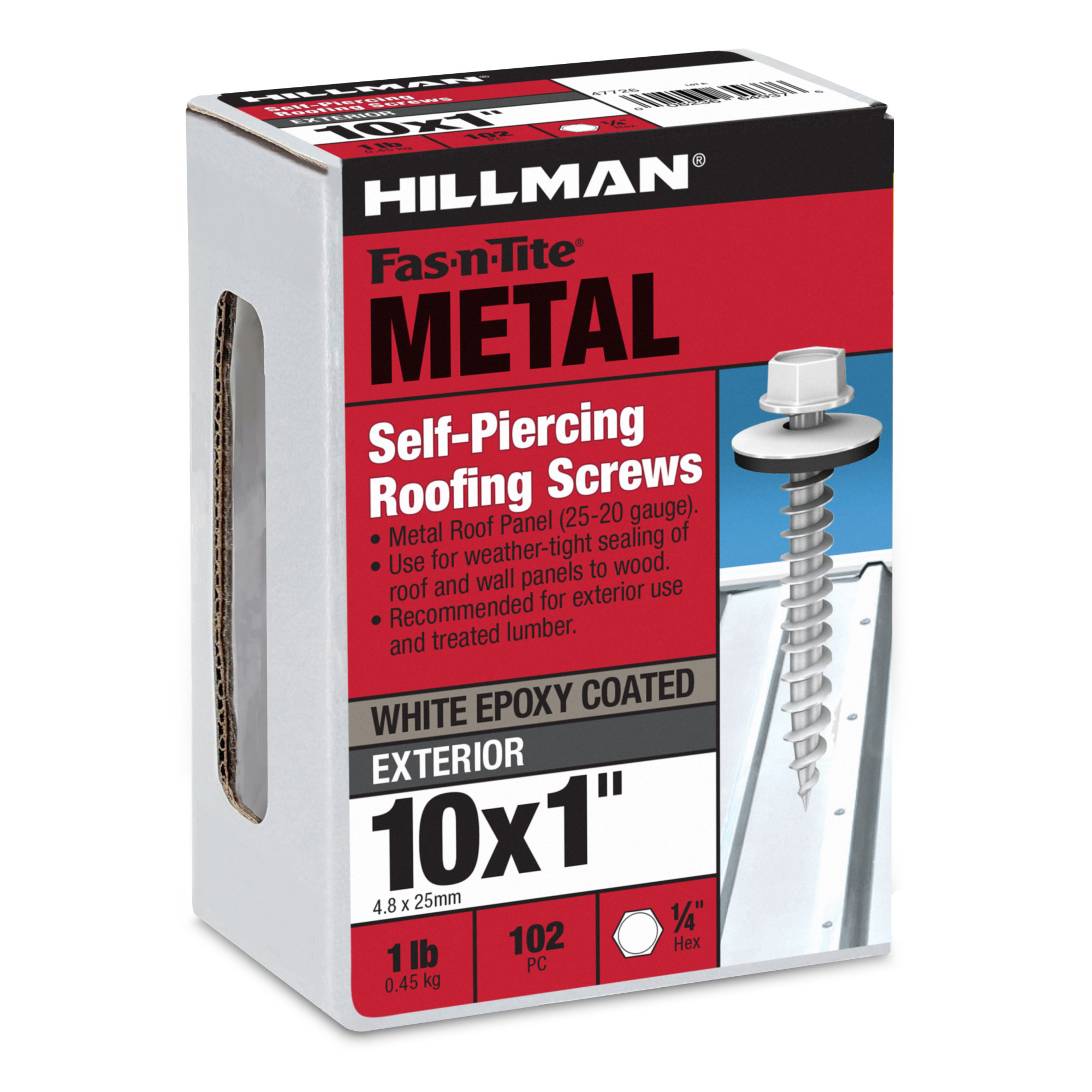 Hillman White Painted Self-Piercing Sheeter (#10 x 1 in.)