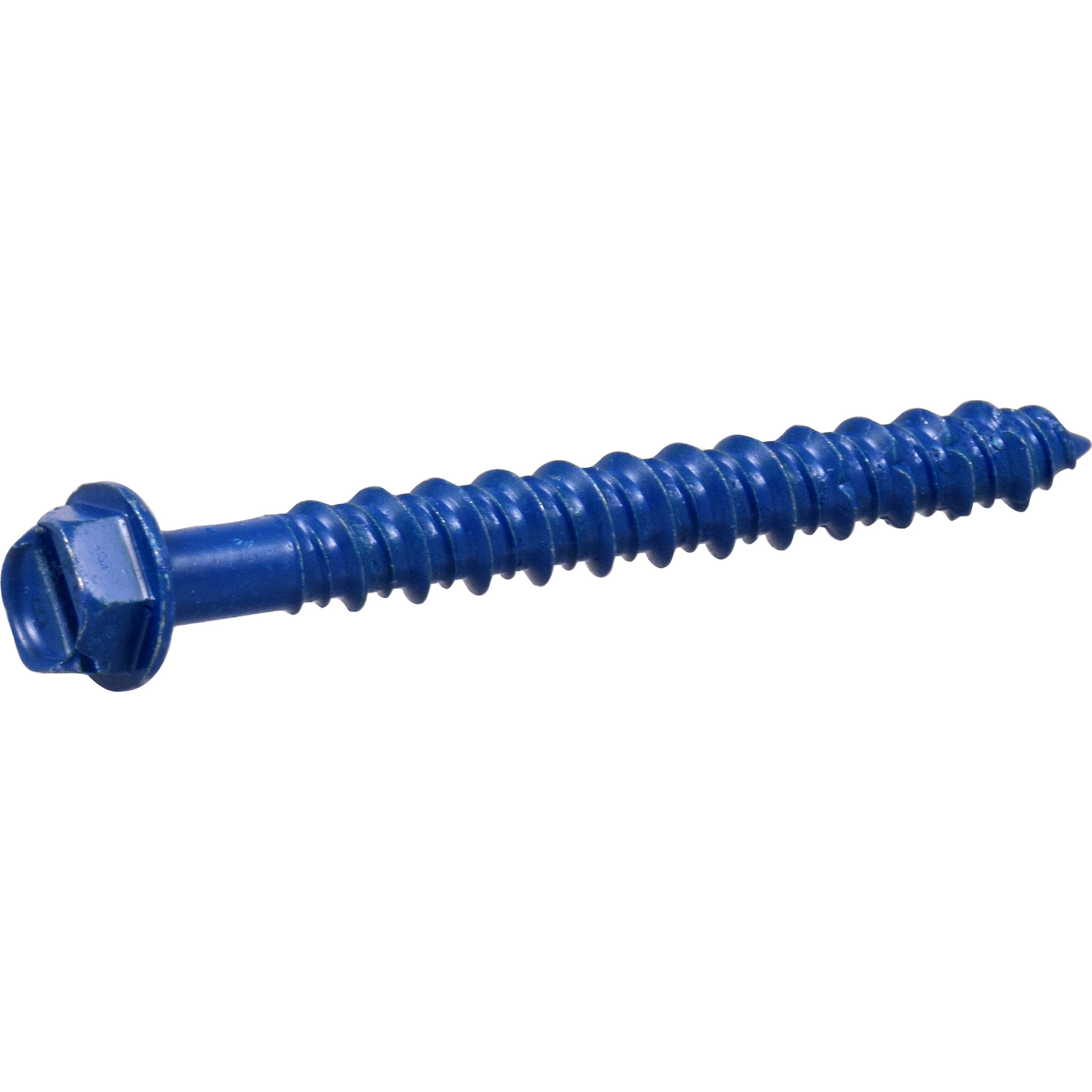 Hillman Blue Slotted Hex Washer-Head Tapper Concrete Screw Anchor(1/4 in. x 2-1/4 in.)-100 pc