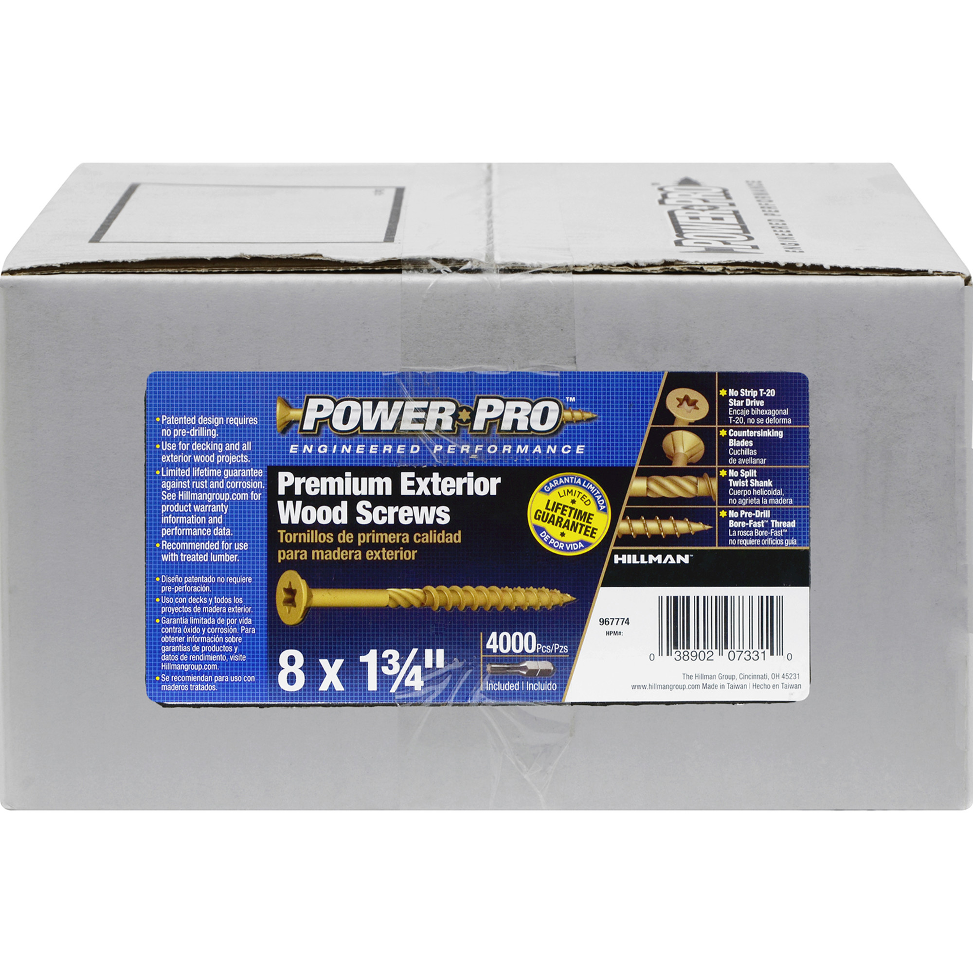 Power Pro Premium Bronze Exterior Wood Screws (#8 x 1-3/4 in.) - 4000 pc