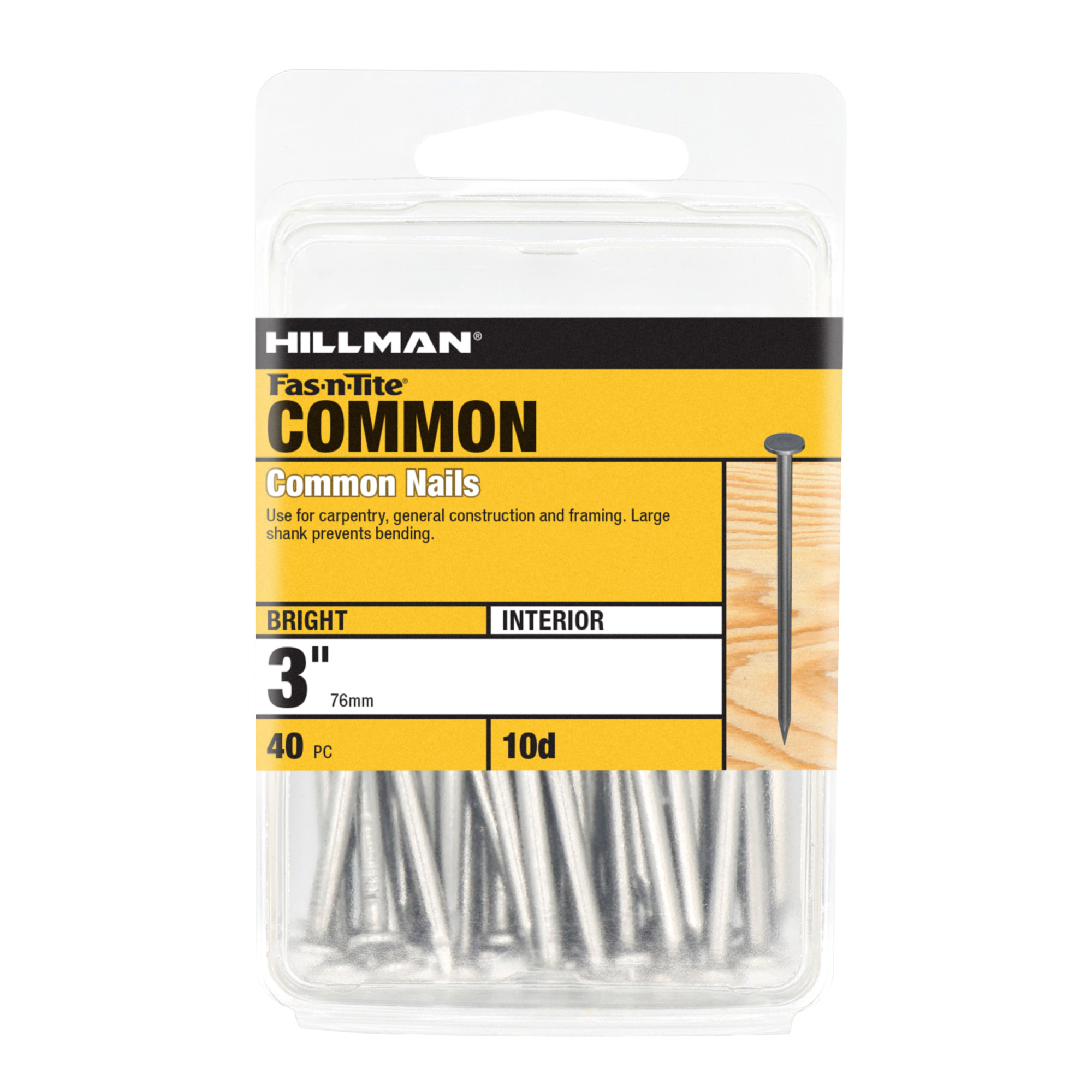 Hillman Bright Common Nails (3 in.) - 40 pc